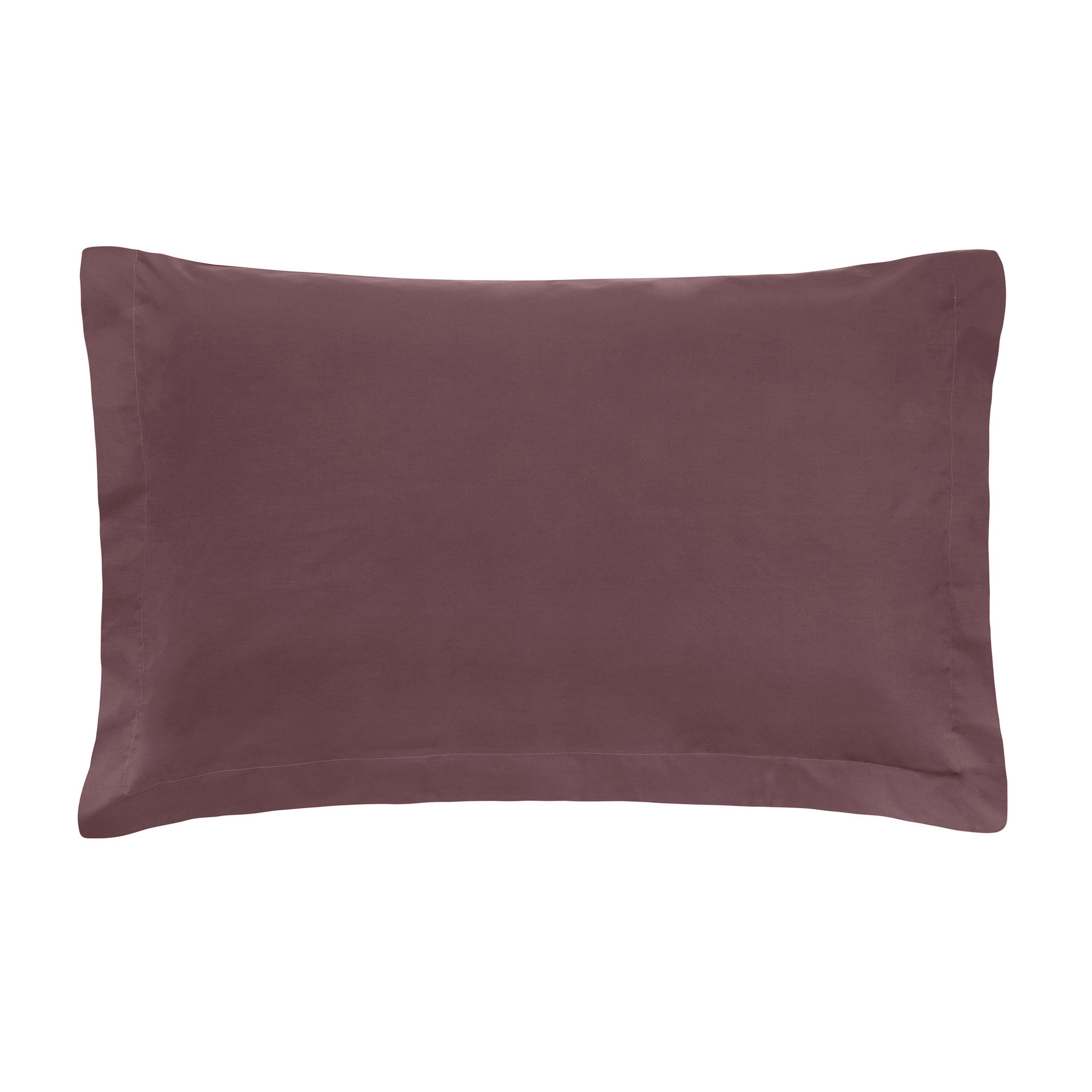 Zefiro solid colour pillowcase in percale., Purple, large image number 0