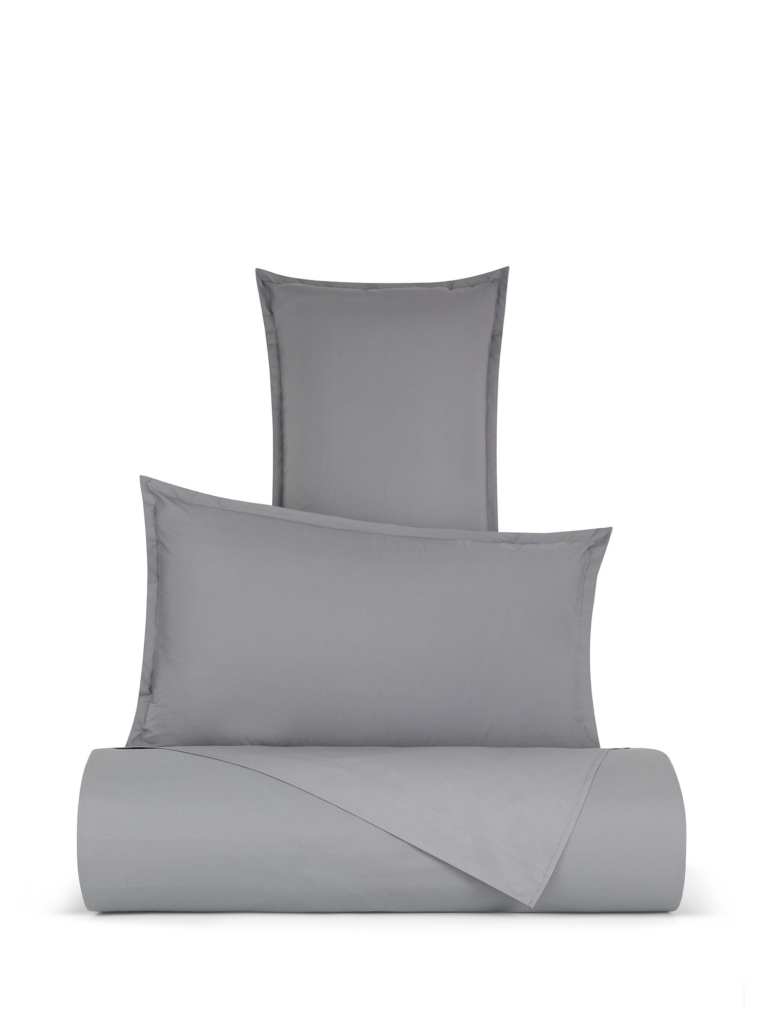 Federa in cotone percalle Zefiro, Grigio, large image number 1