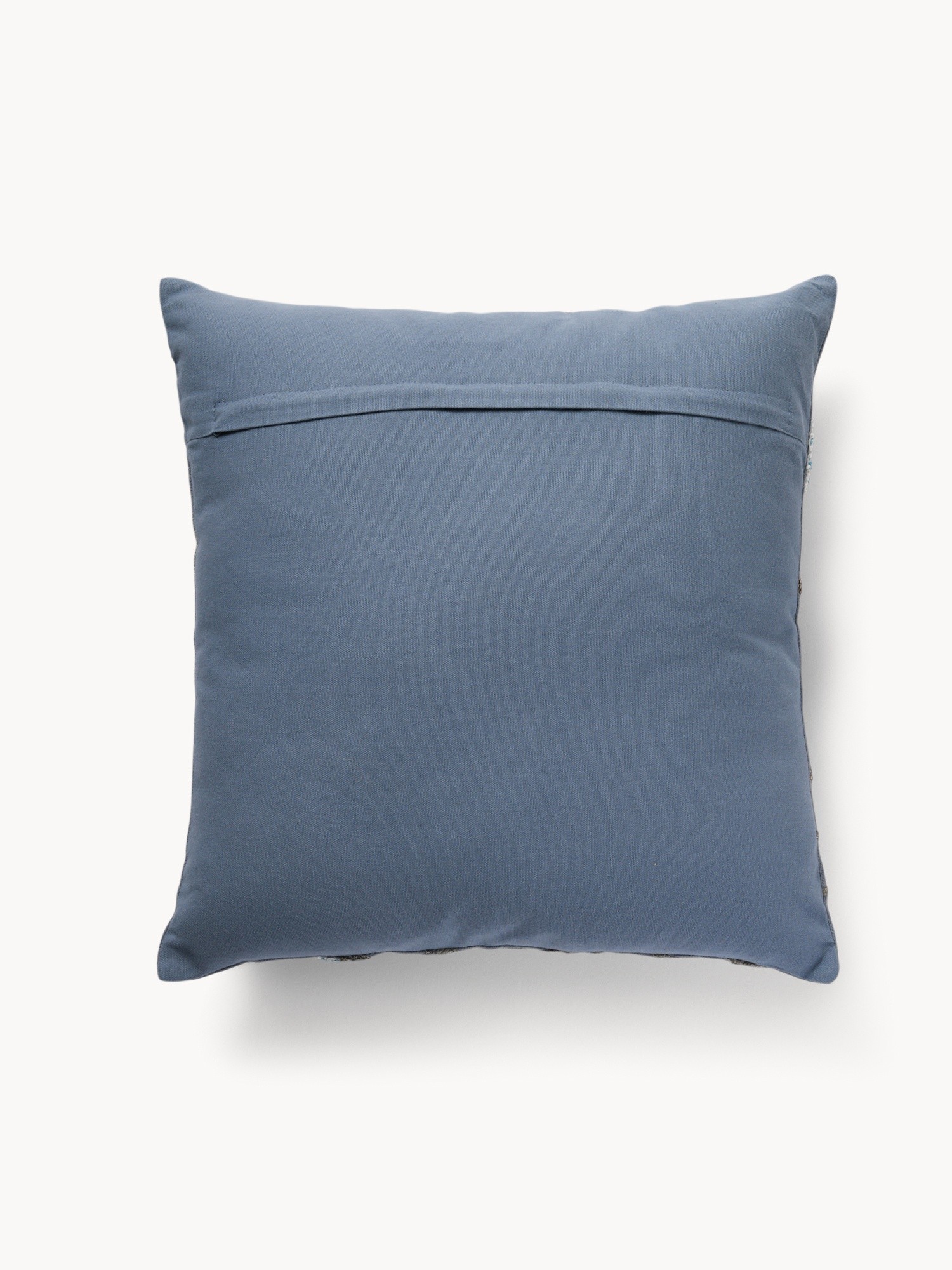 Beaded floral embroidery cushion,45x45cm, Blue, large image number 0