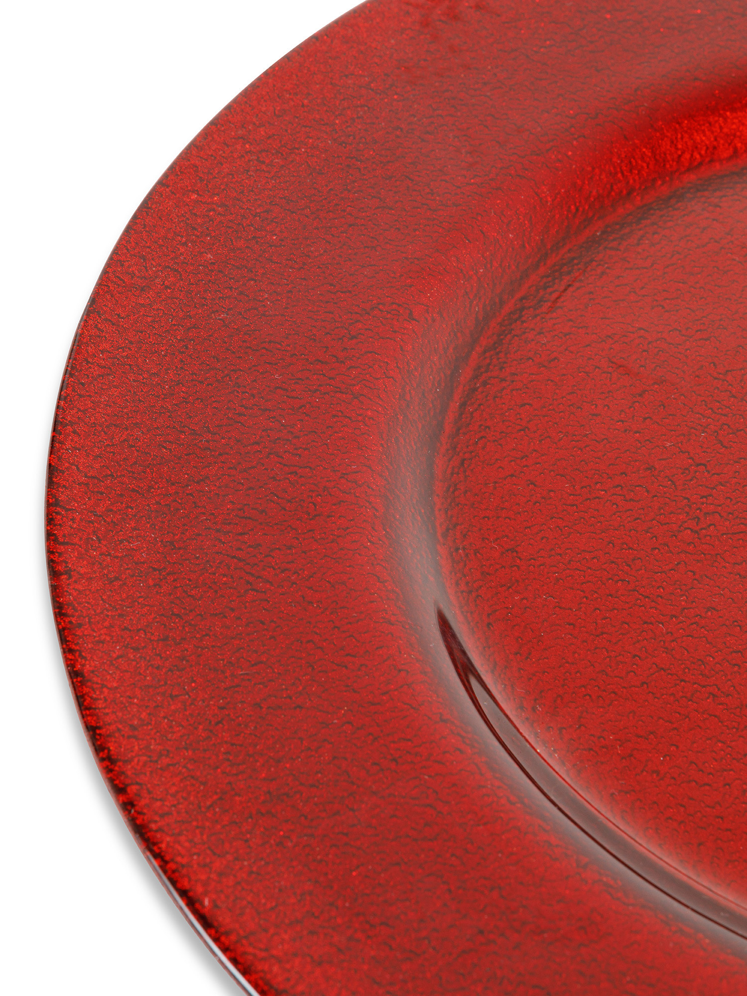Glass charger plate, Red, large image number 1