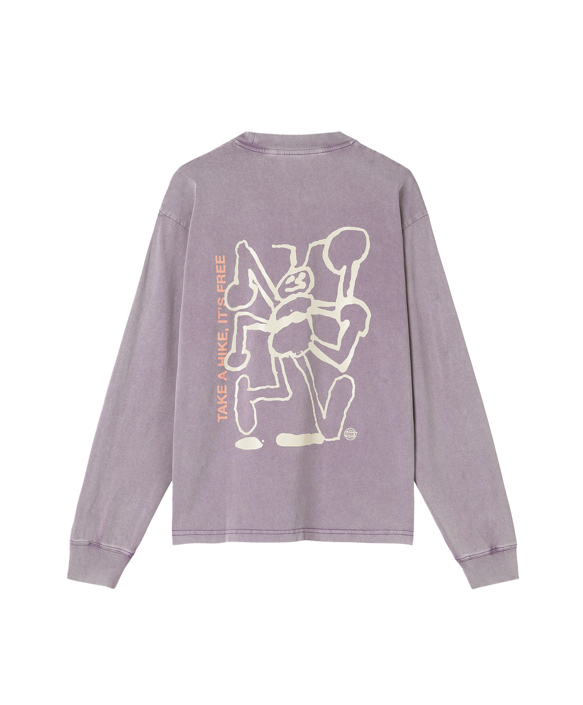 Funky - Crew-neck sweater with washed effect print, Purple Lilac, large image number 1