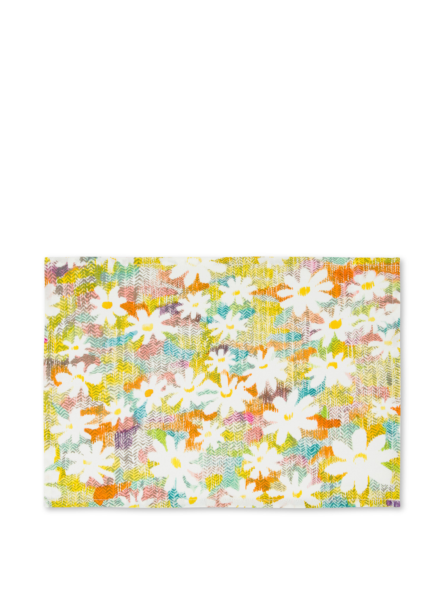 Panama cotton placemat with daisy print, Multicolor, large image number 0