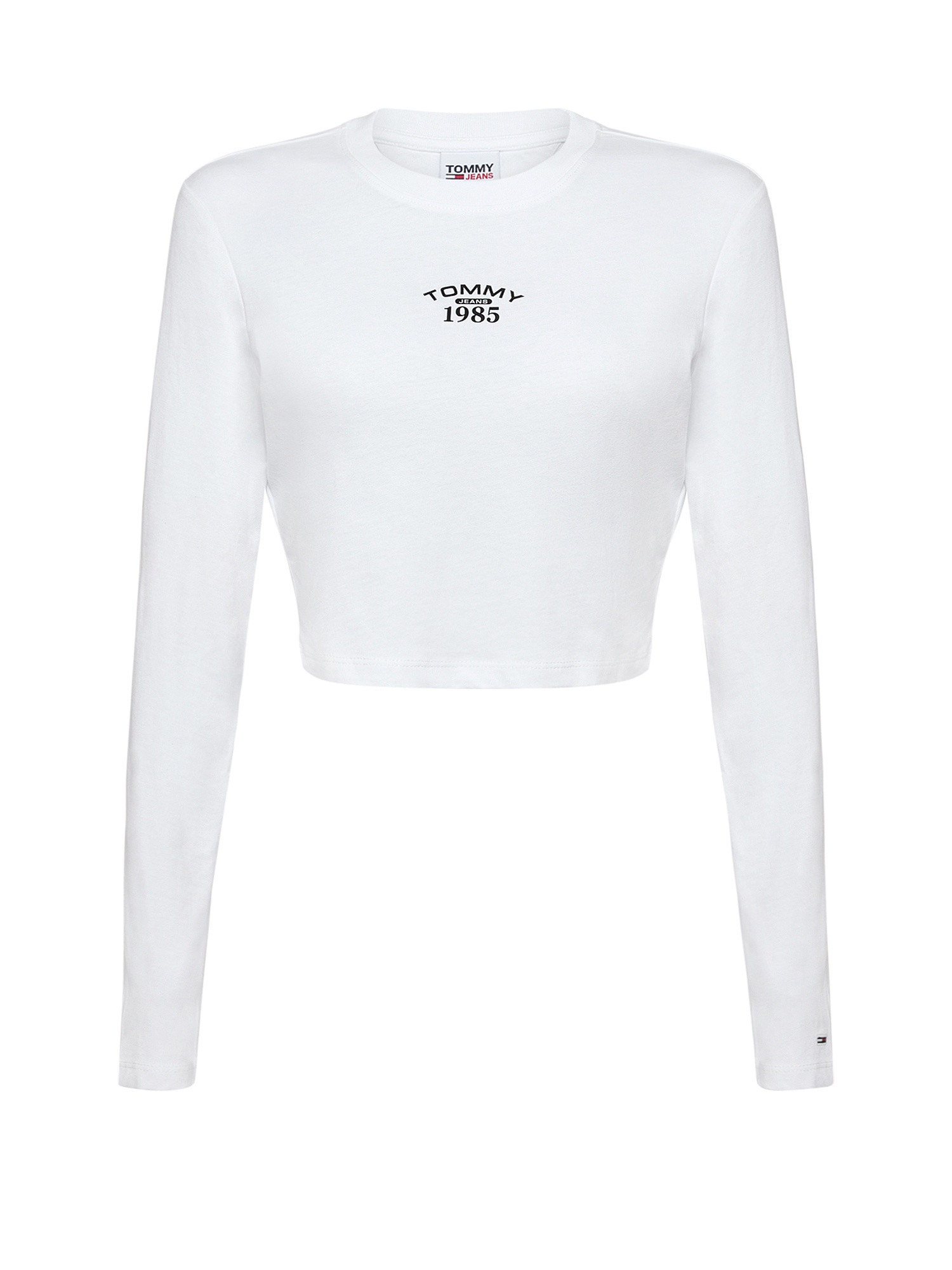Tommy Jeans - Cotton crop top with logo, White, large image number 0