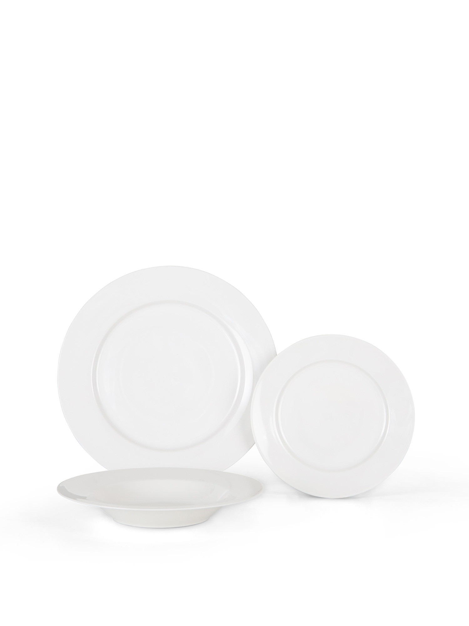 Set of 18 Falda new bone china plates, White, large image number 0