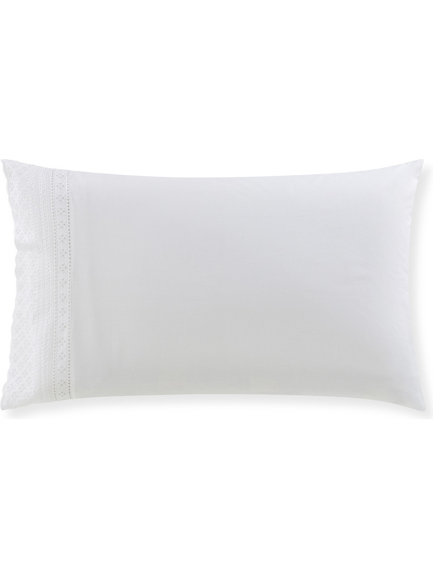 Portofino Sangallo lace pillowcase in 100% cotton percale