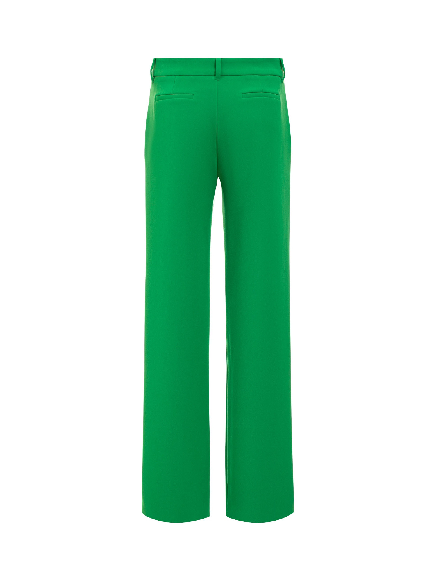 Chiara Ferragni - Bistretch cady trousers, jewel button and slit in the center front, soft line, Green, large image number 1