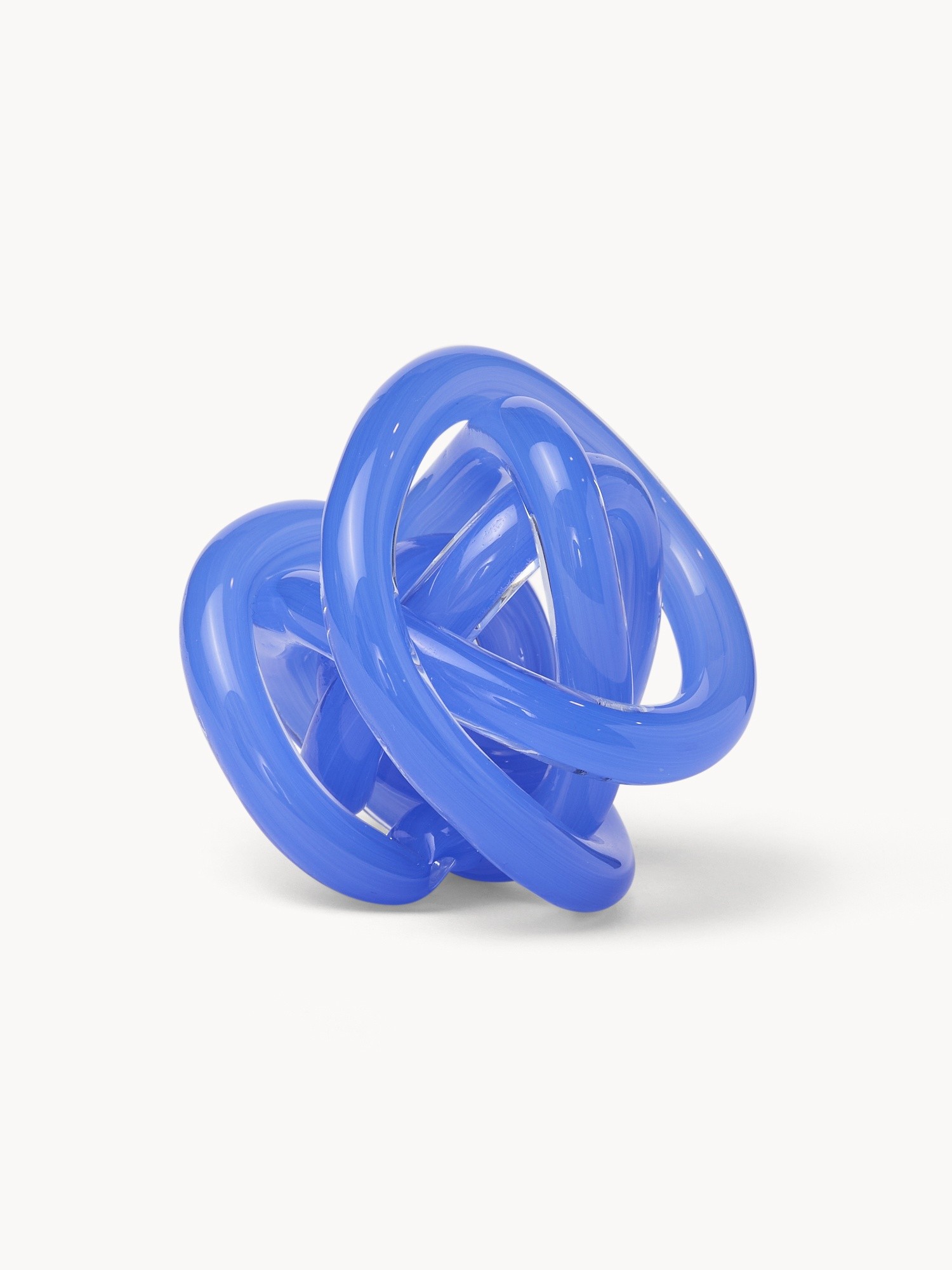 Handmade colored glass knot, Blue, large image number 0