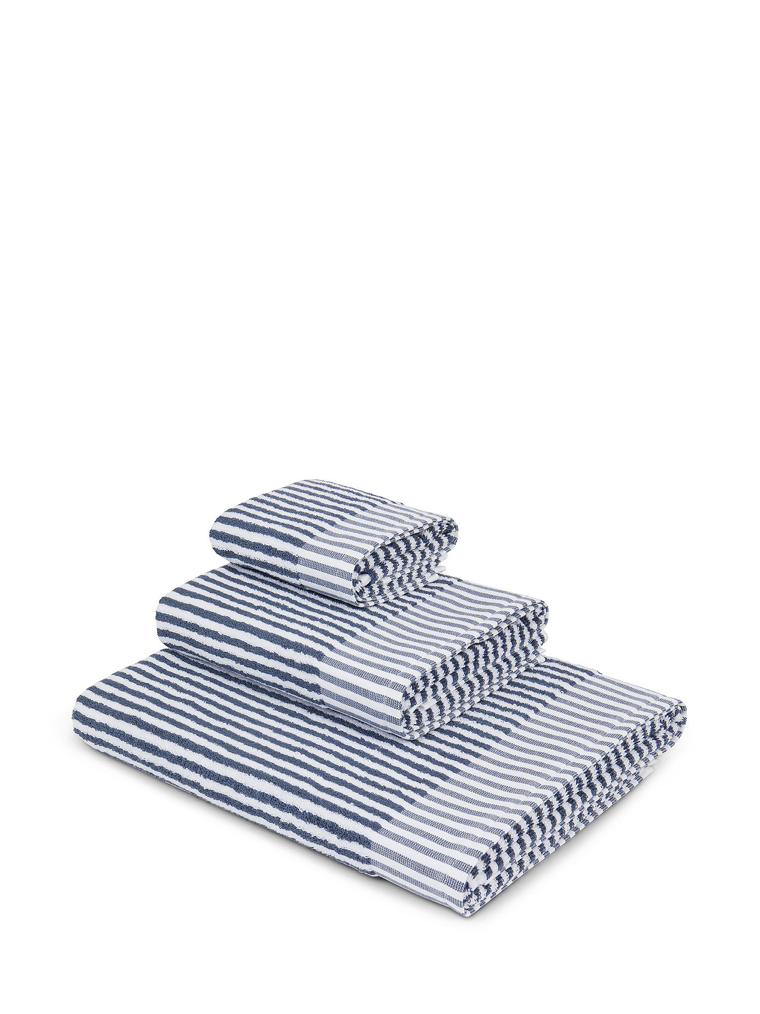Asciugamano in spugna  di puro cotone., Blu, large image number 0