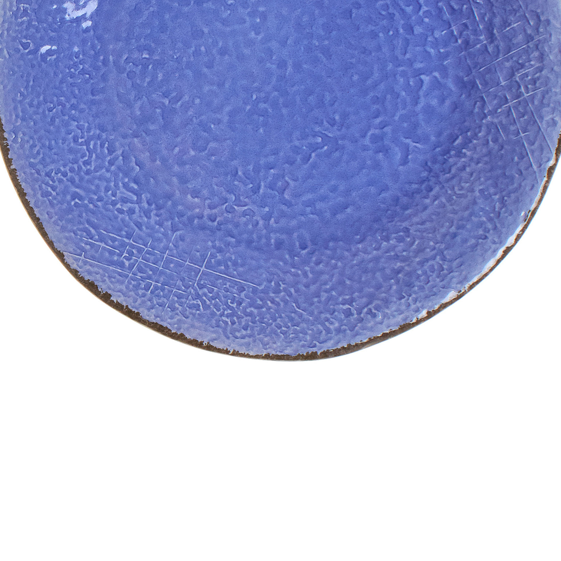 Piatto frutta ceramica fatto a mano, Azzurro, large image number 2