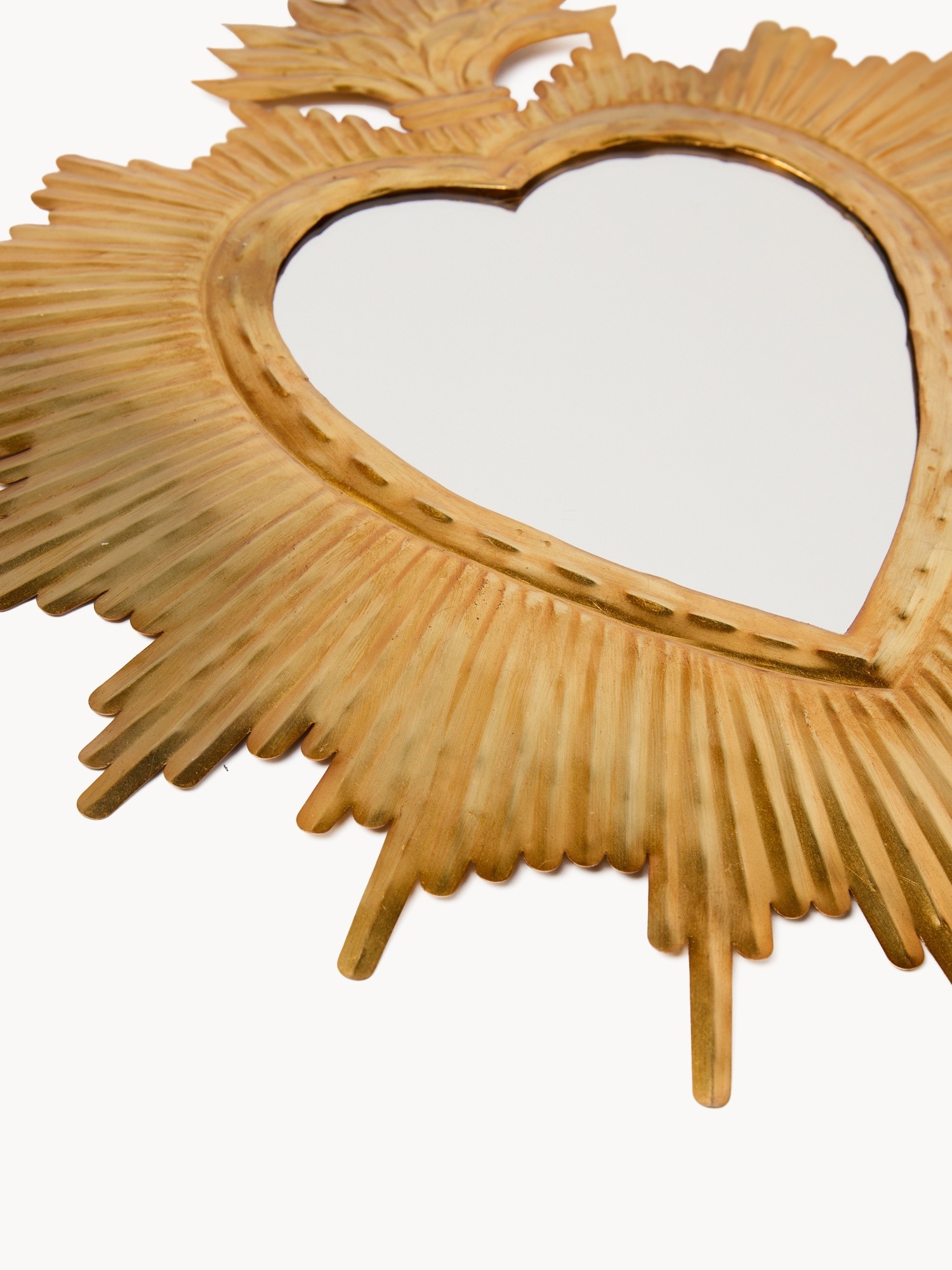 Specchio da muro a forma di cuore, Oro, large image number 1