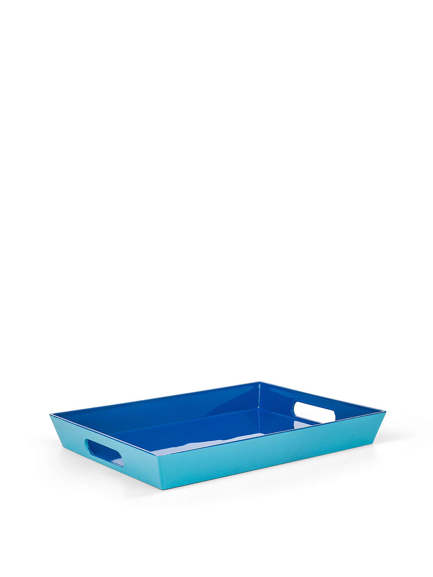 Solid color plastic tray, Blue, large image number 0