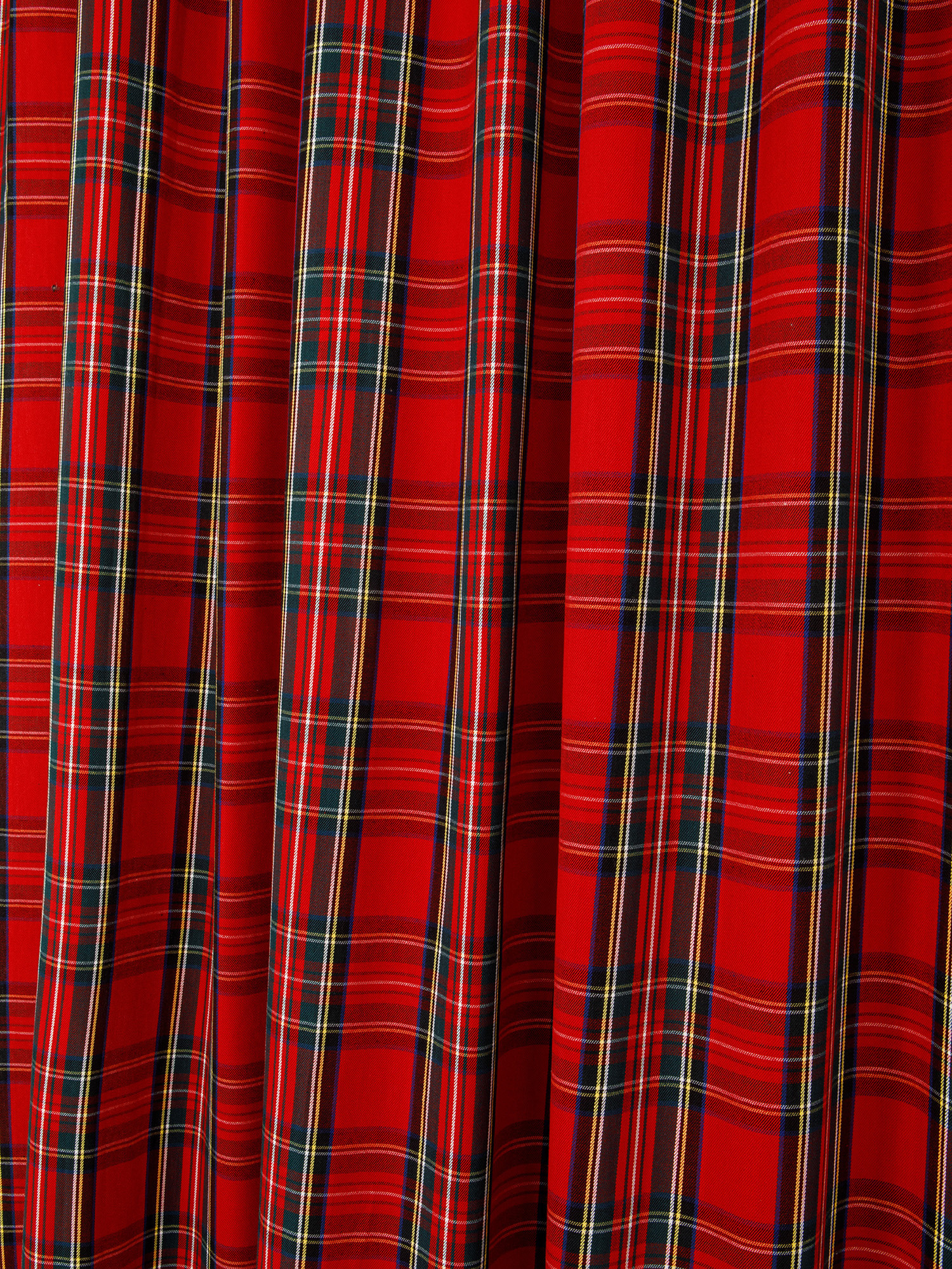 Tartan curtain with laces, Red, large image number 3