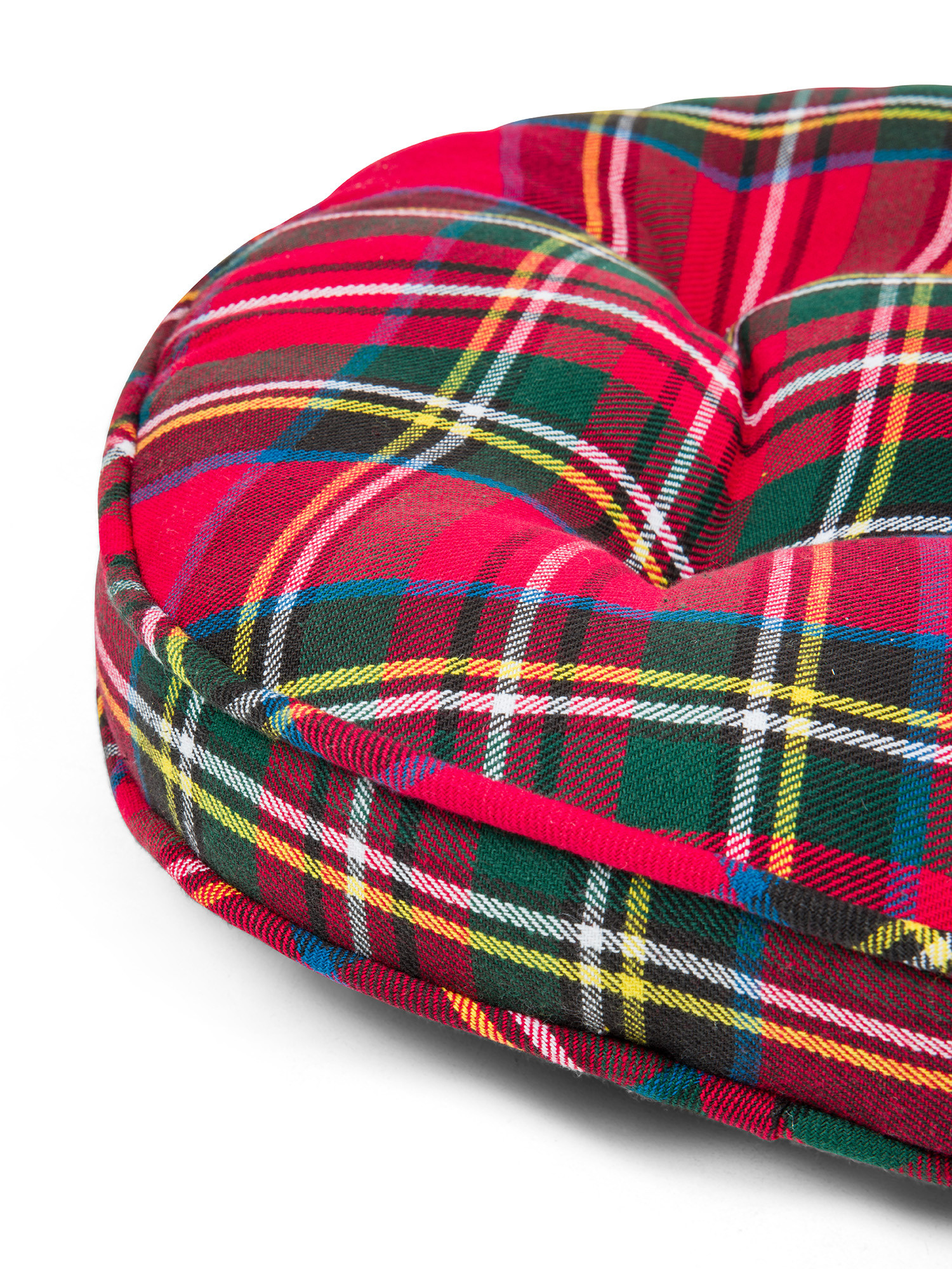 Cuscino Futon da Sedia Tartan in Twill di Cotone, Rosso, large image number 1