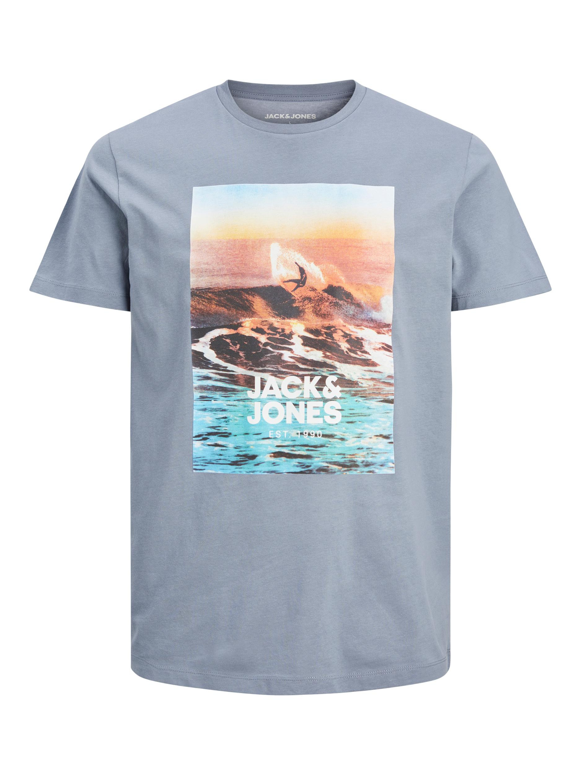 Jack & Jones - Printed cotton T-shirt, Grey, large image number 0