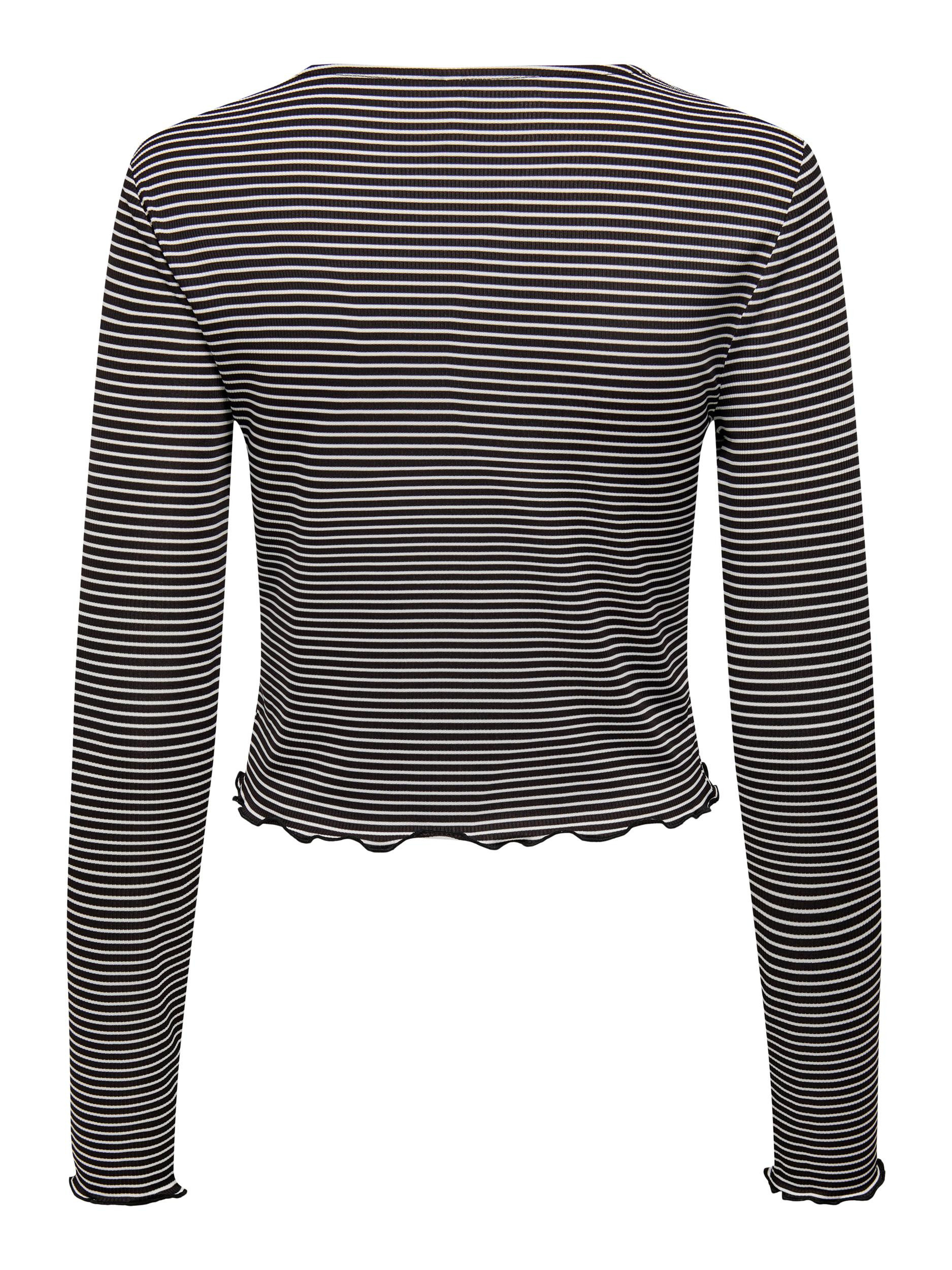 Only - Regular fit striped top, Black, large image number 1