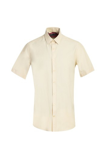 Regular fit short sleeve shirt, Light Yellow, large image number 0