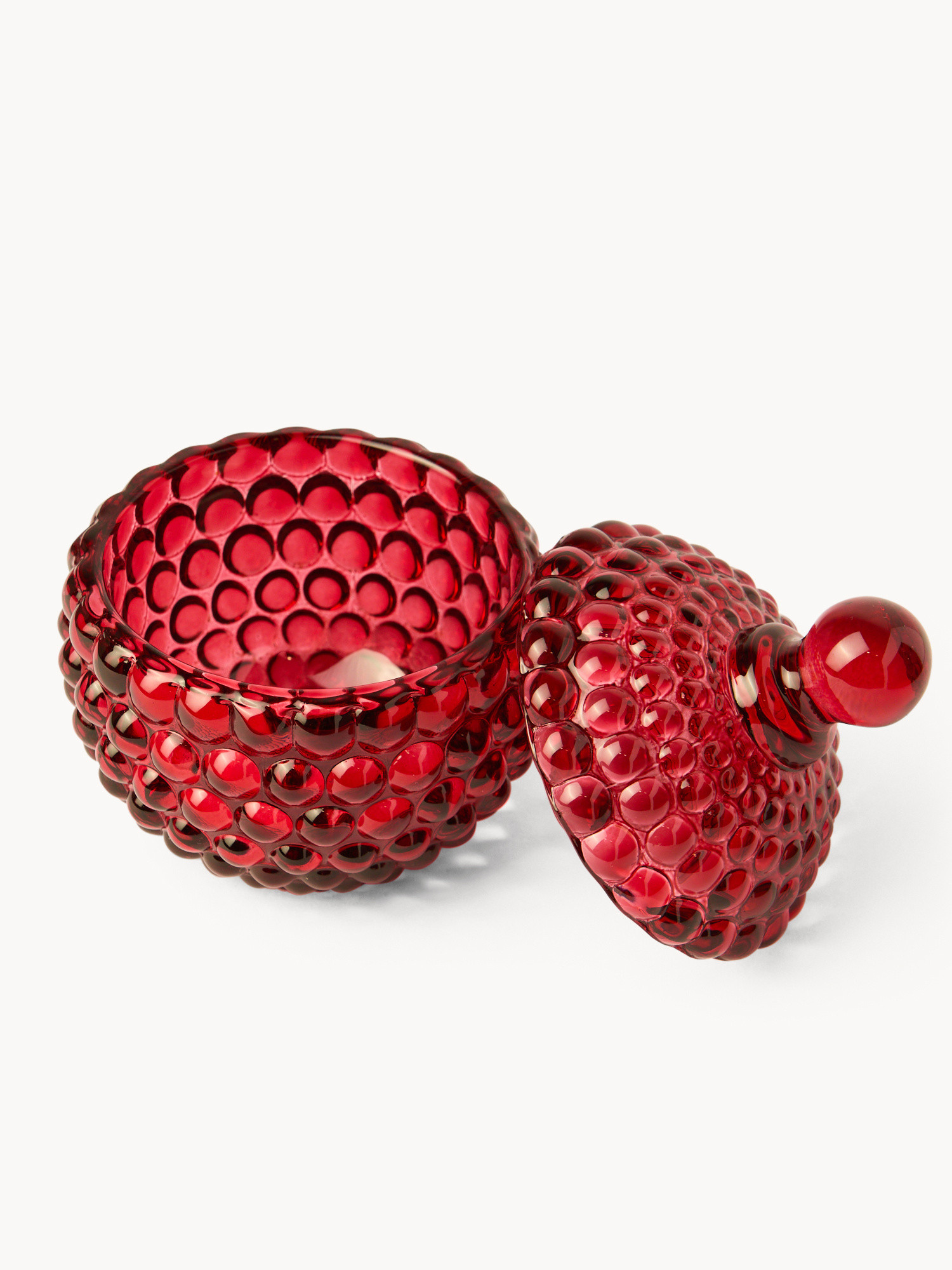 Printed glass jar, Red, large image number 0