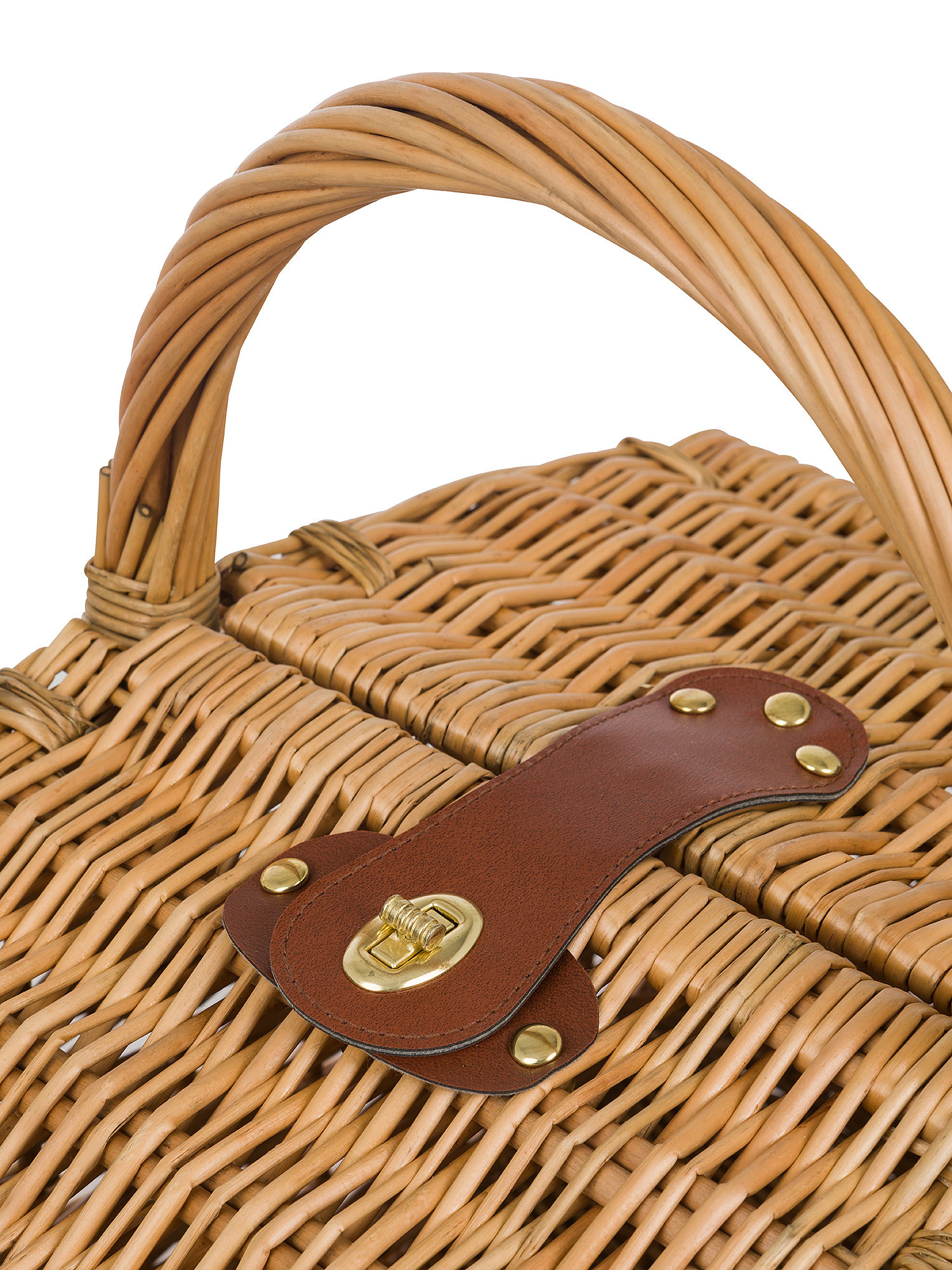 Wooden picnic basket, Brown, large image number 1