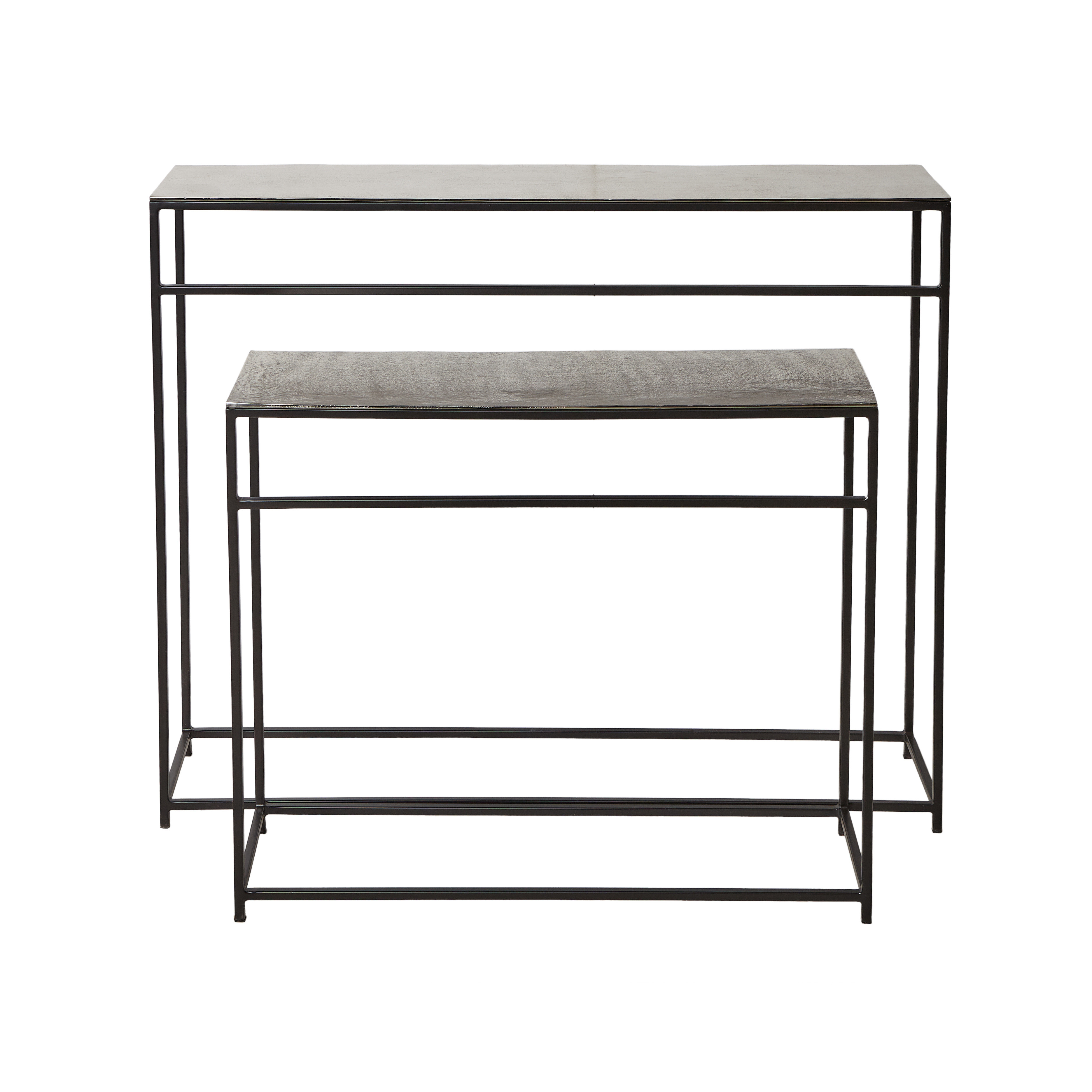 Consuelo console table in aluminium and iron, Silver Grey, large image number 1