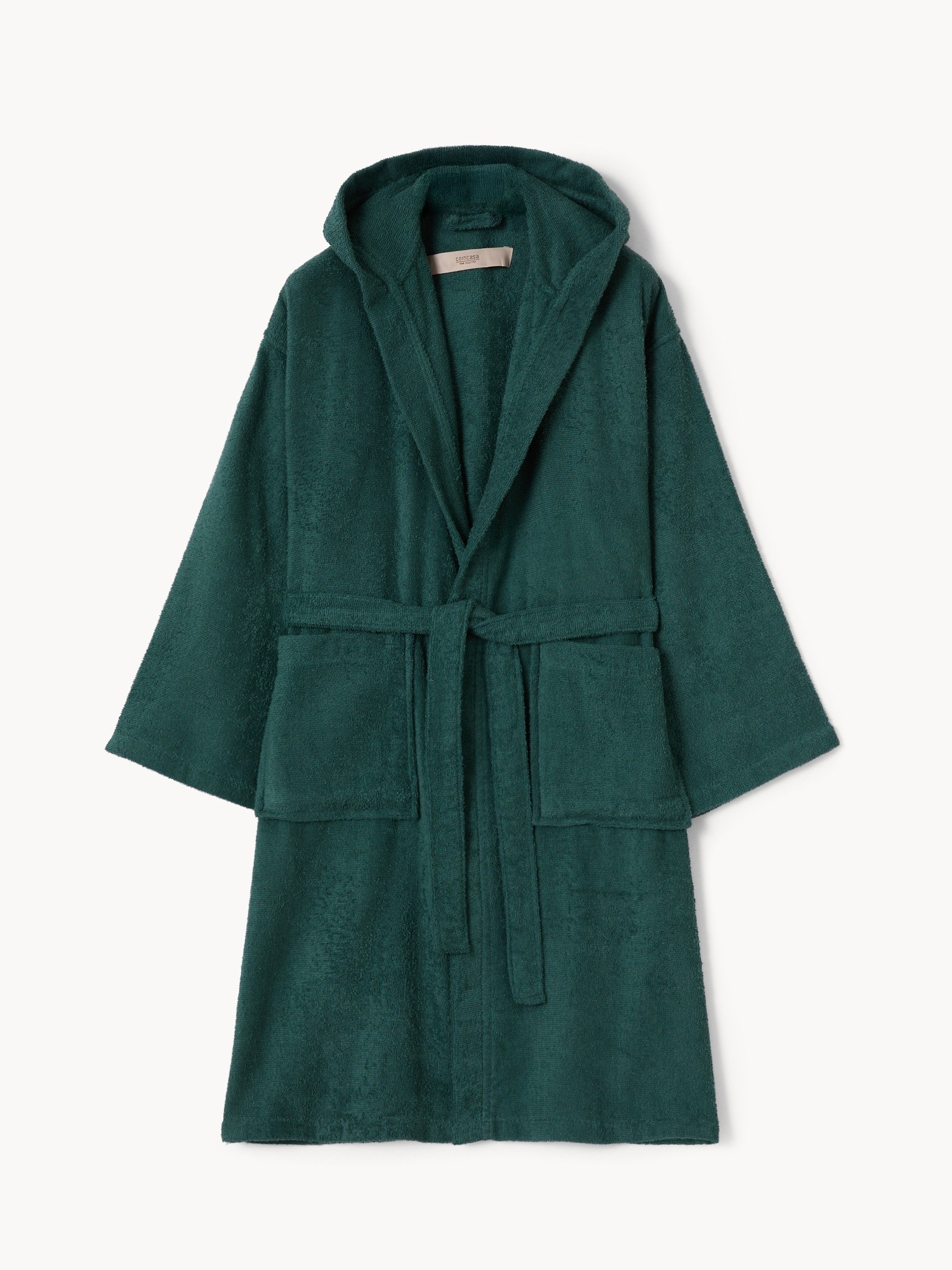 Lightweight and absorbent cotton terry bathrobe - Discounted price, Green, large image number 0