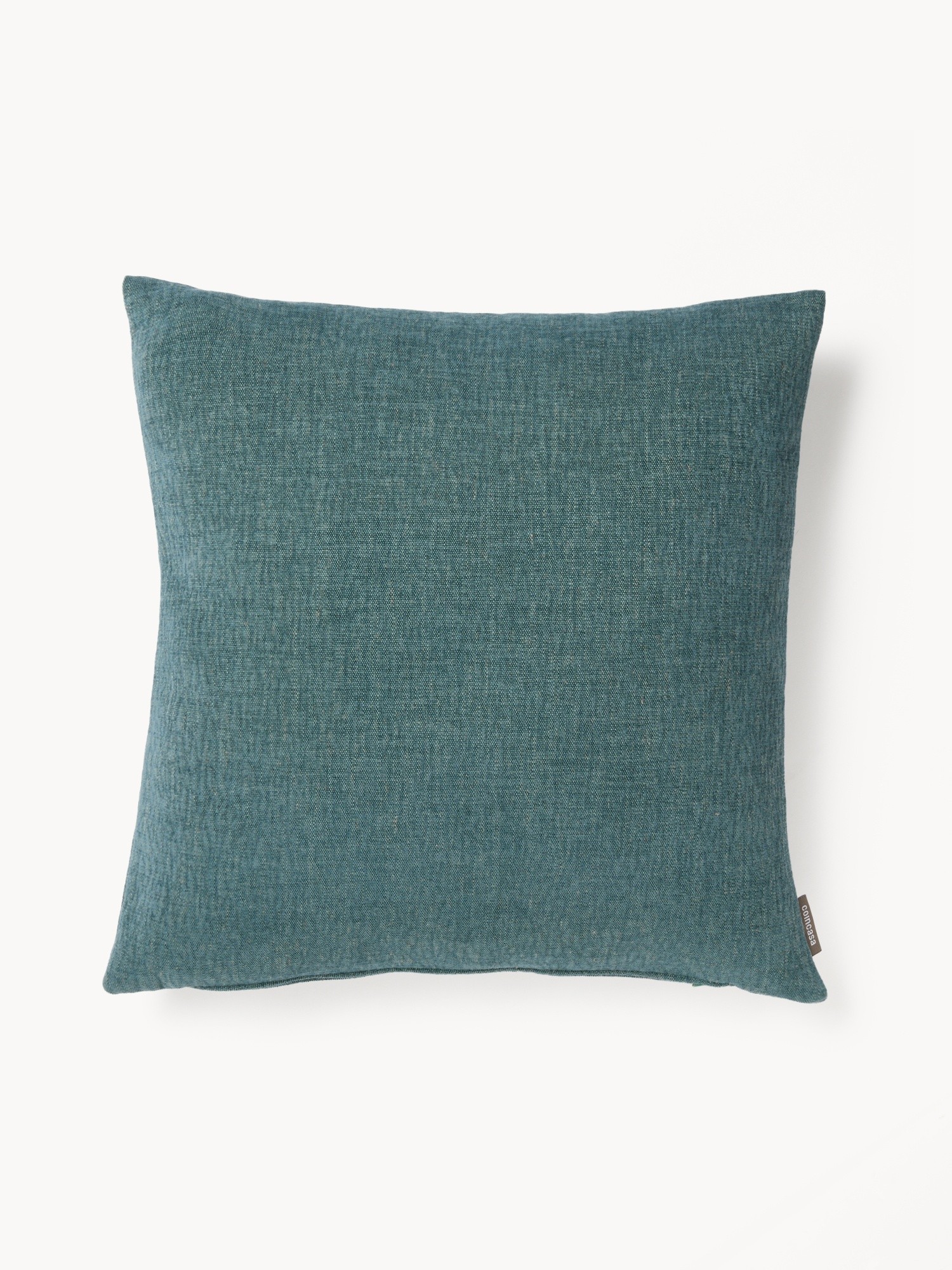Cuscino con lino made in Italy 45x45cm, Verde salvia, large image number 0