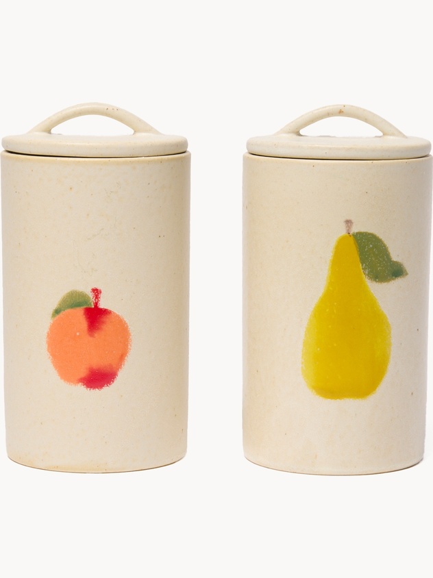 Barattolo in ceramica motivo frutta
