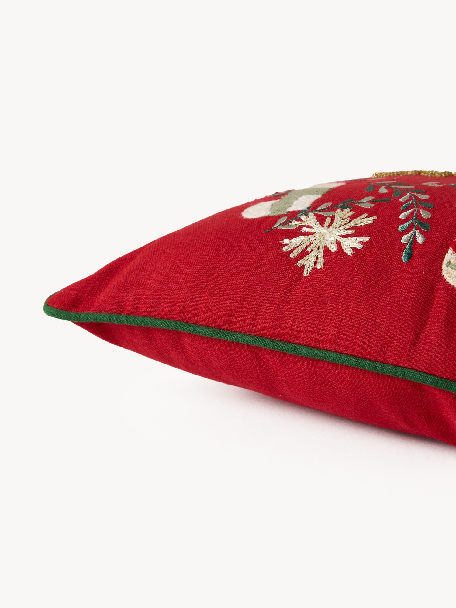 Cushion with Christmas embroidery 45x45cm, Red, large image number 2