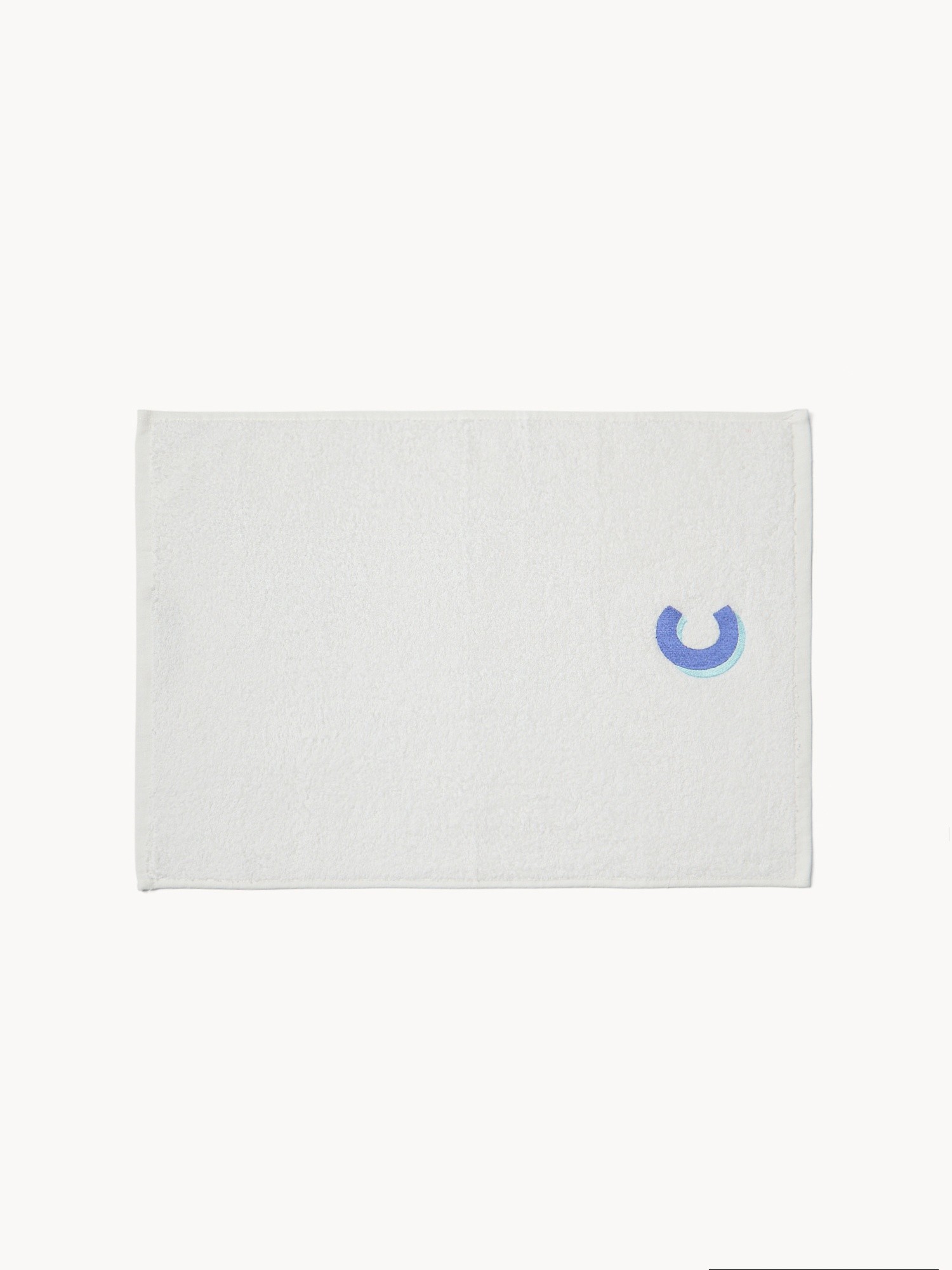 Set 2 asciugamani in spugna di cotone ricamo lettera C, Bianco, large image number 1