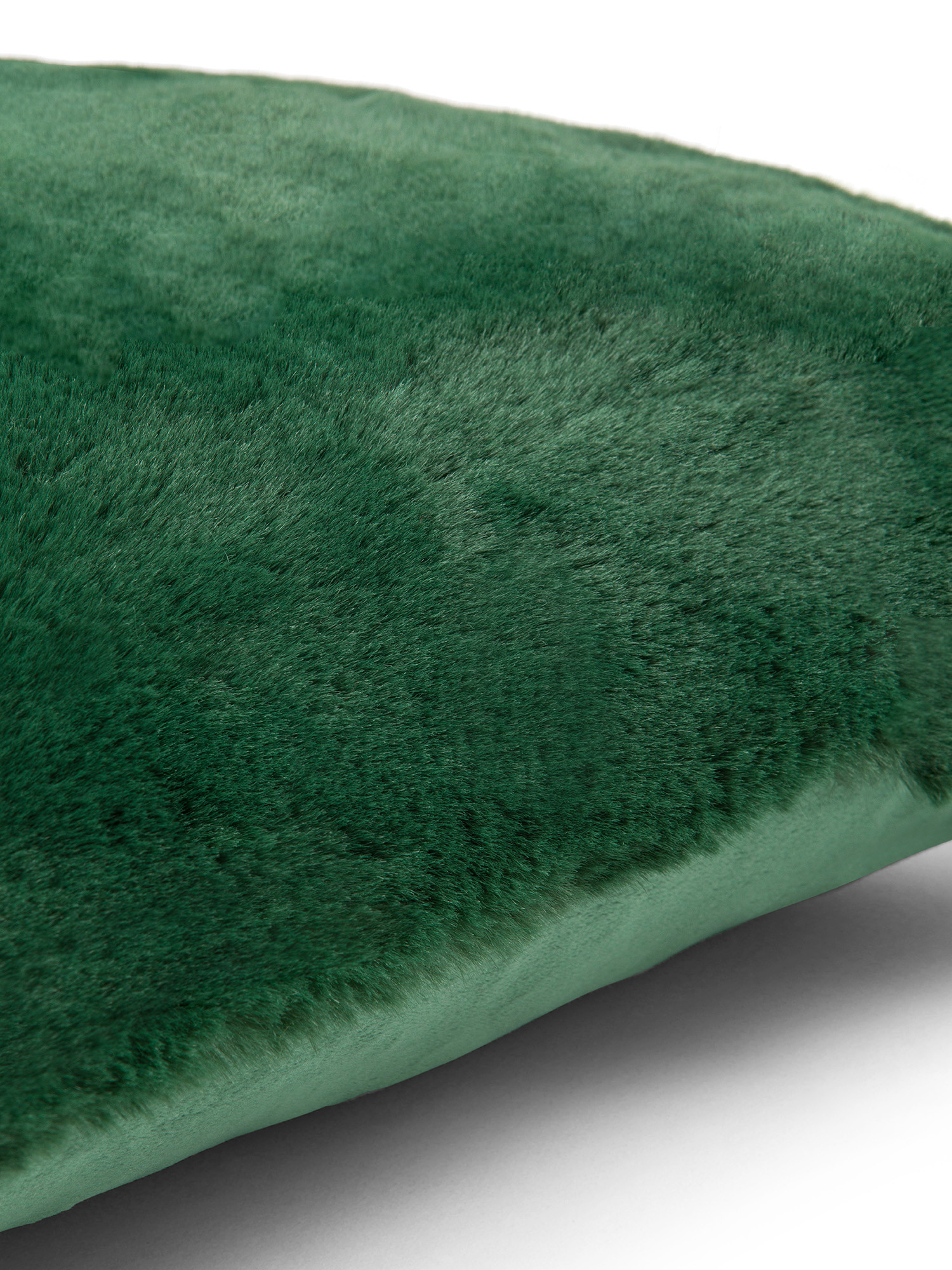 Solid color fur effect cushion, Green, large image number 2