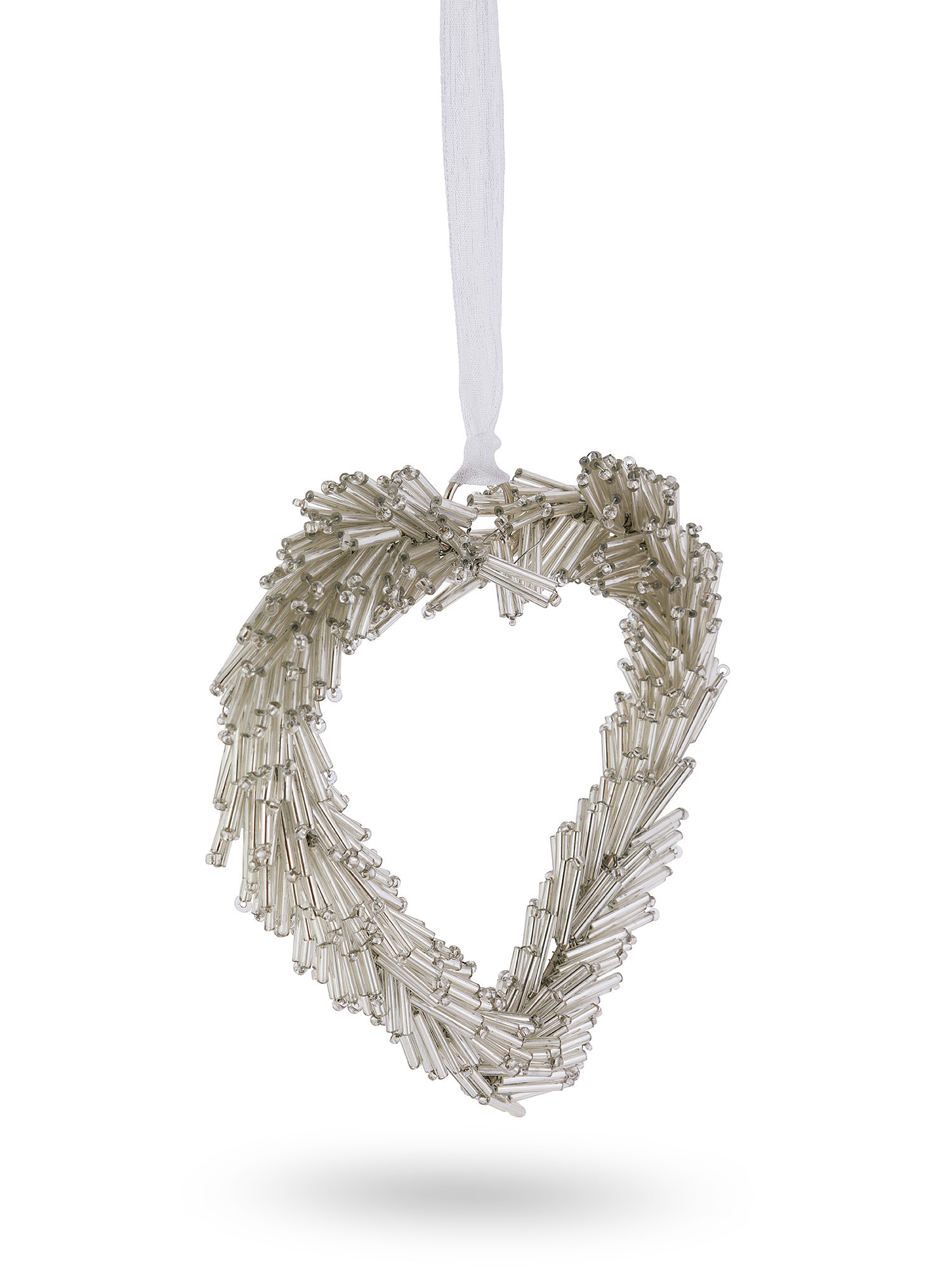 Heart-shaped glass decoration, Silver Grey, large image number 1
