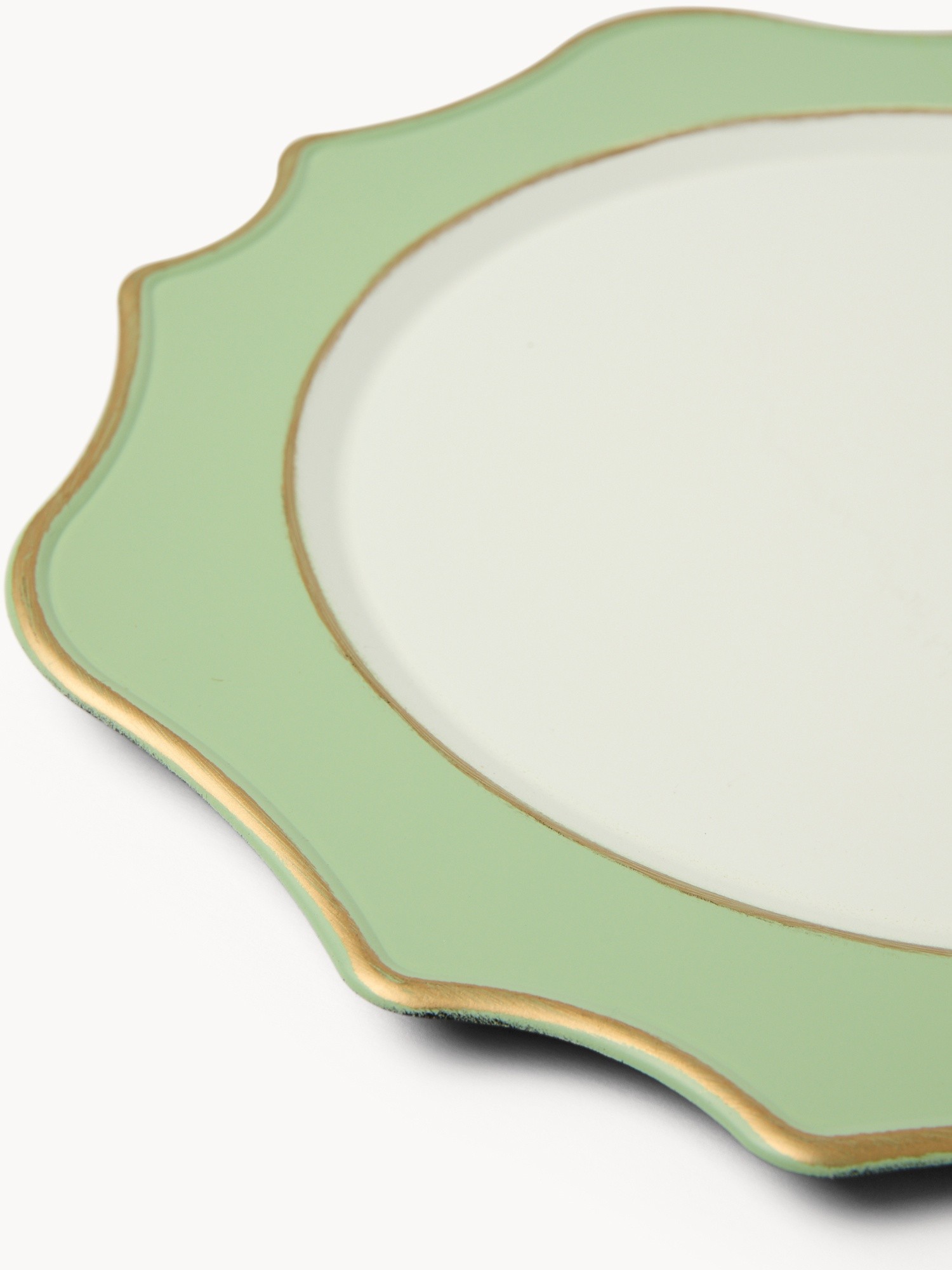 Plastic charger plate with rim, Verde/Oro, large image number 1