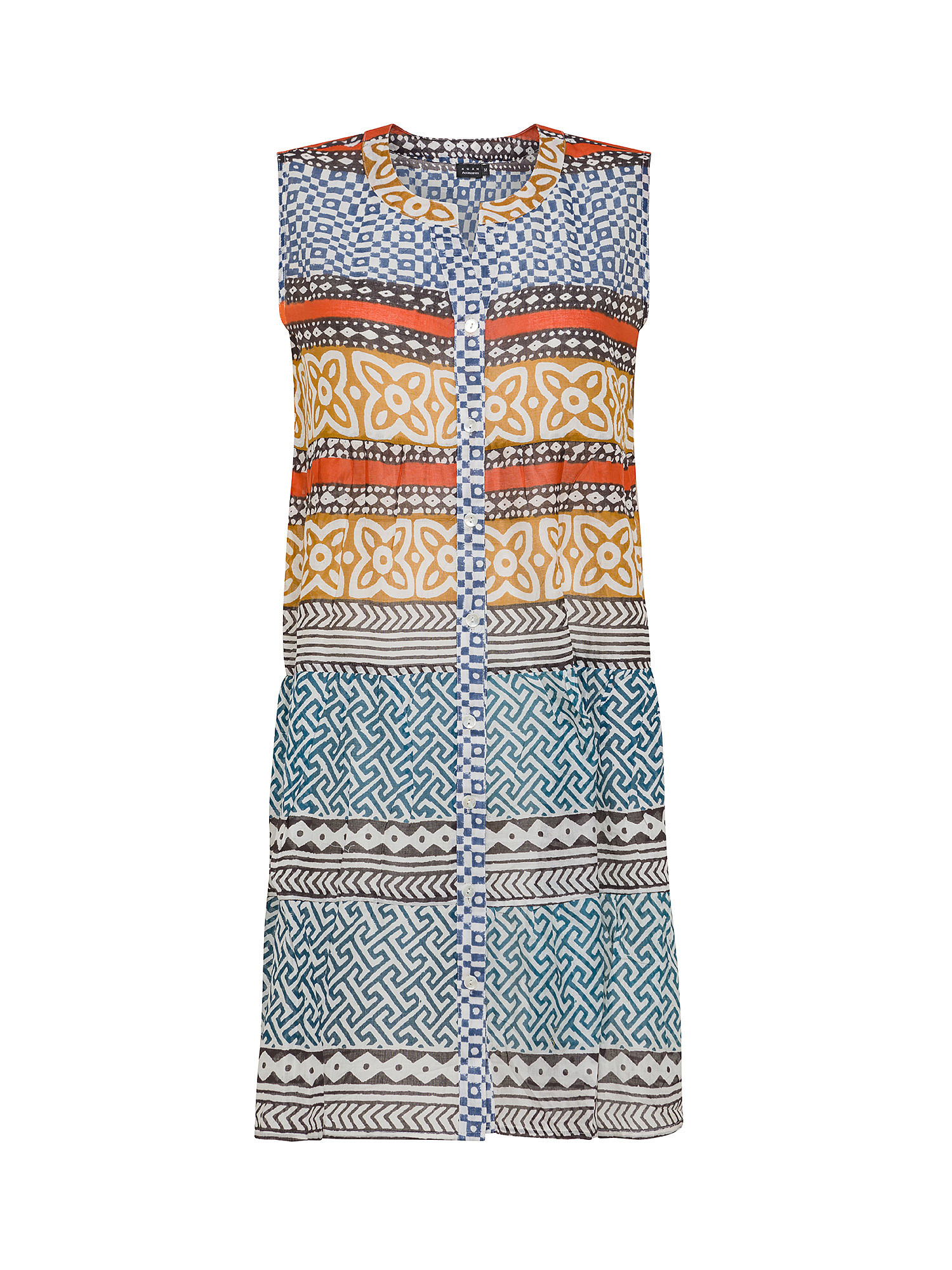 Koan - Patterned cotton dress, Blue, large image number 0