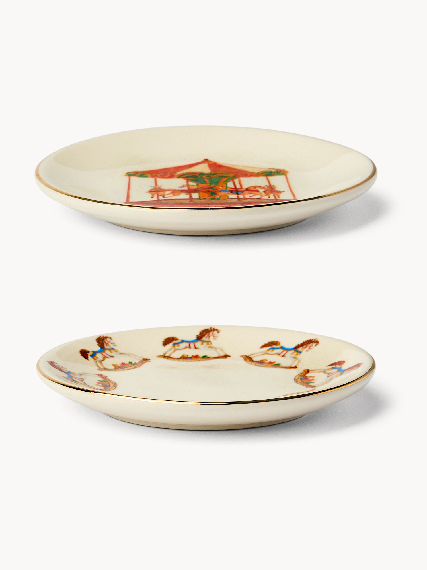 Decorated stoneware bread plates, Multicolor, large image number 1
