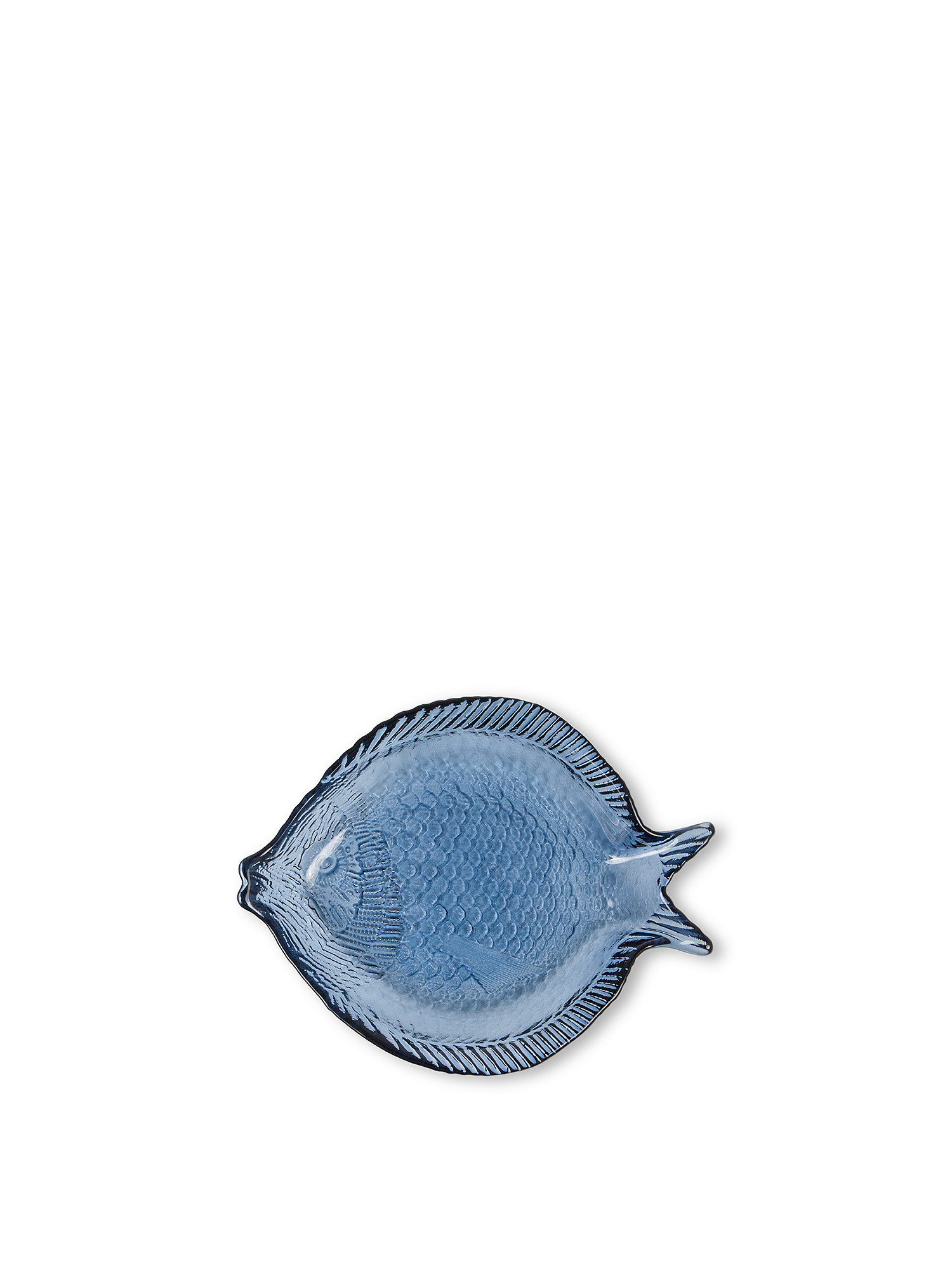 Piattino pesce in vetro, Blu, large image number 0