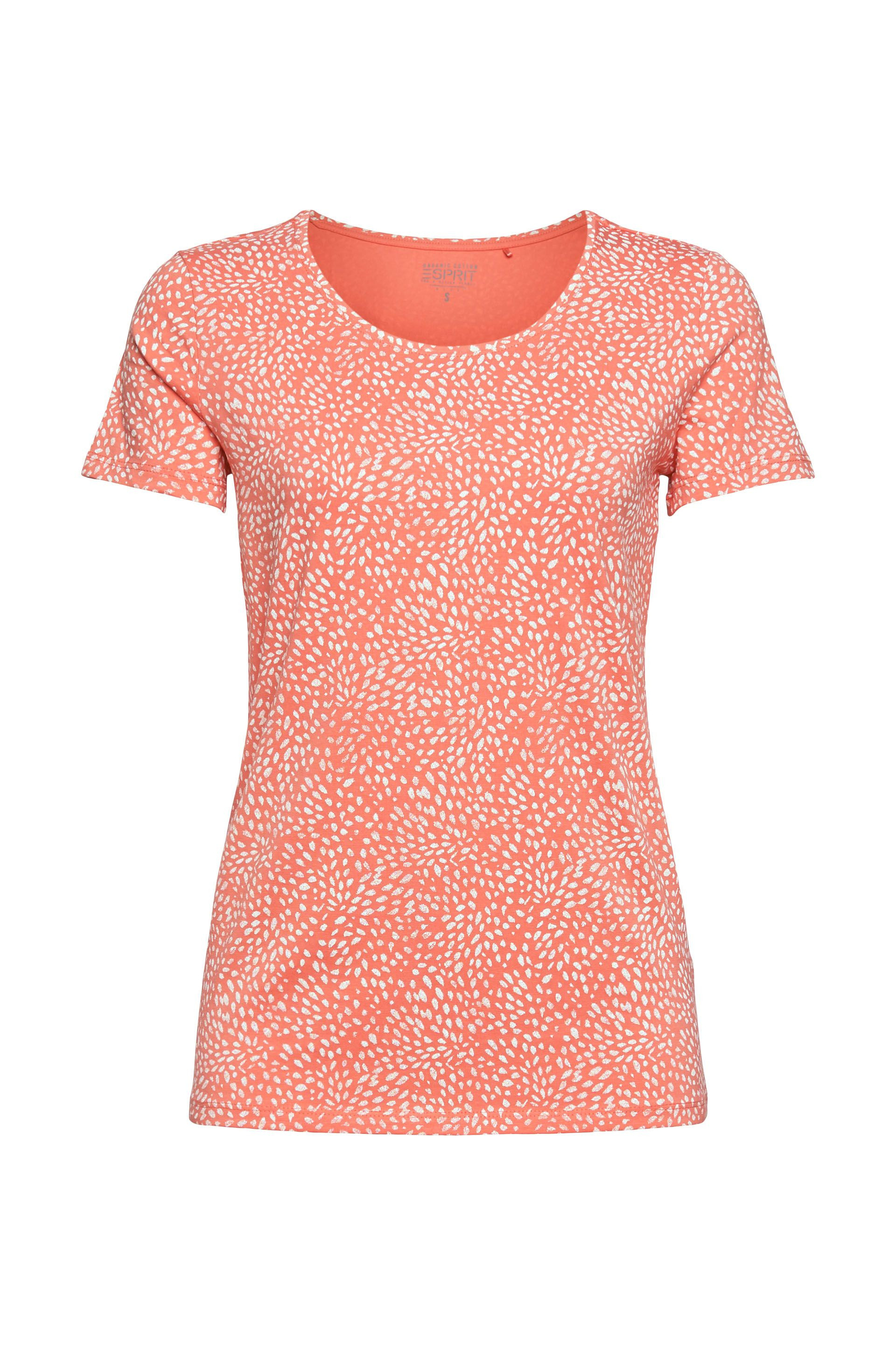 T-shirt in cotone biologico, Rosso corallo, large