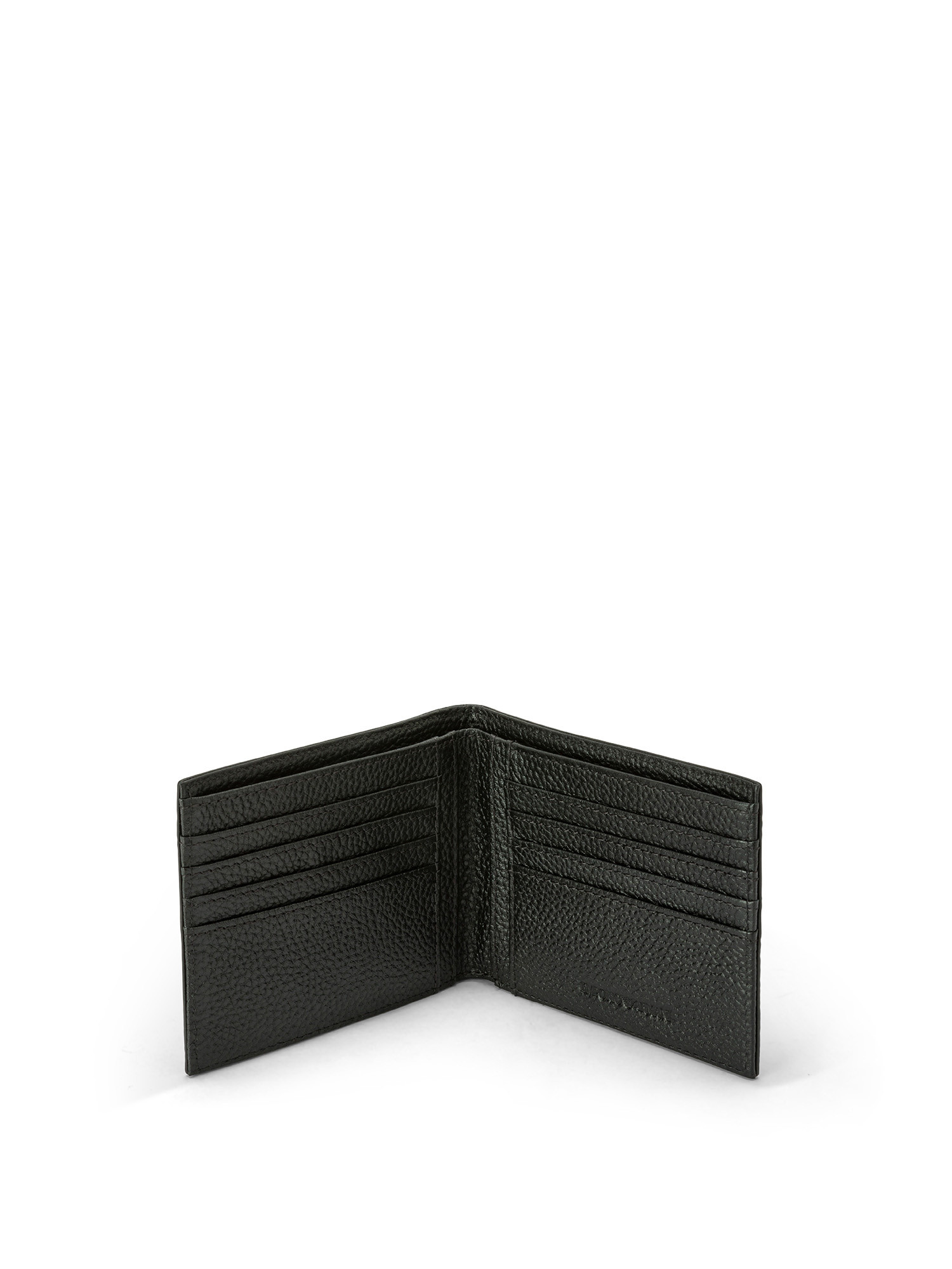 Emporio Armani - Leather wallet with all-over eagle logo, Black, large image number 2