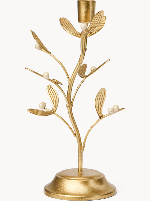 Portacandele in ferro e perle 3 luci