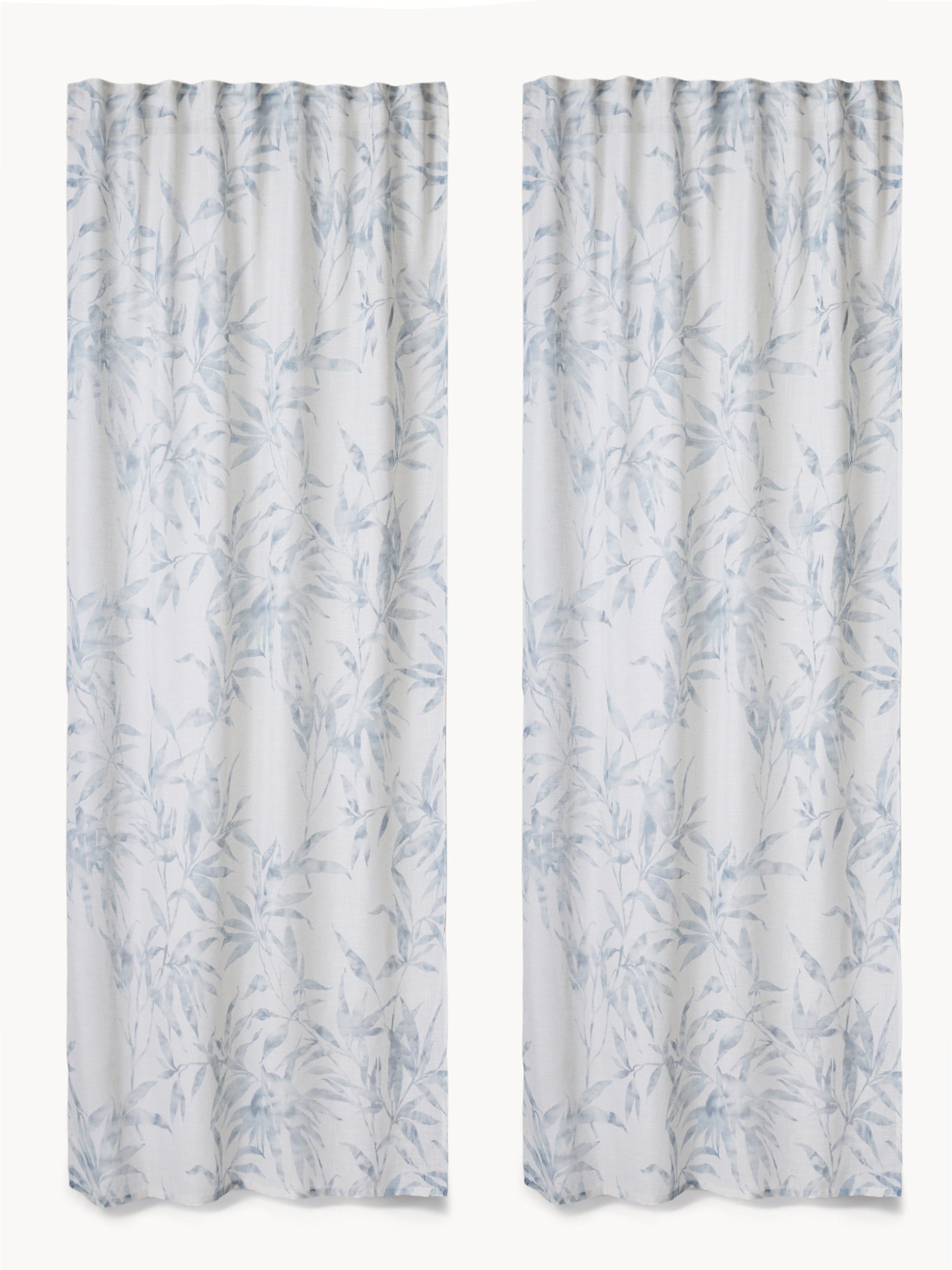 Tenda con stampa floreale botanica, Bianco/Azzurro, large image number 0