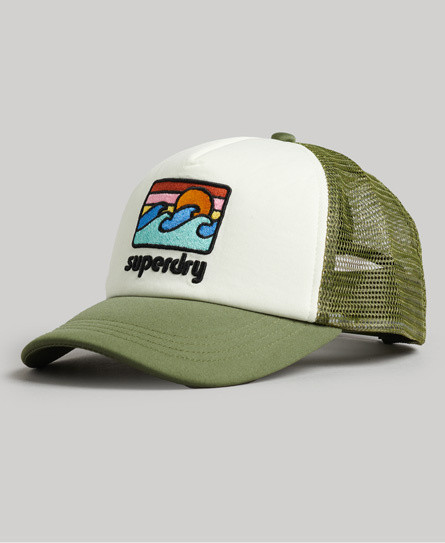 Superdry baseball cap with mesh and logo, Green, large image number 4