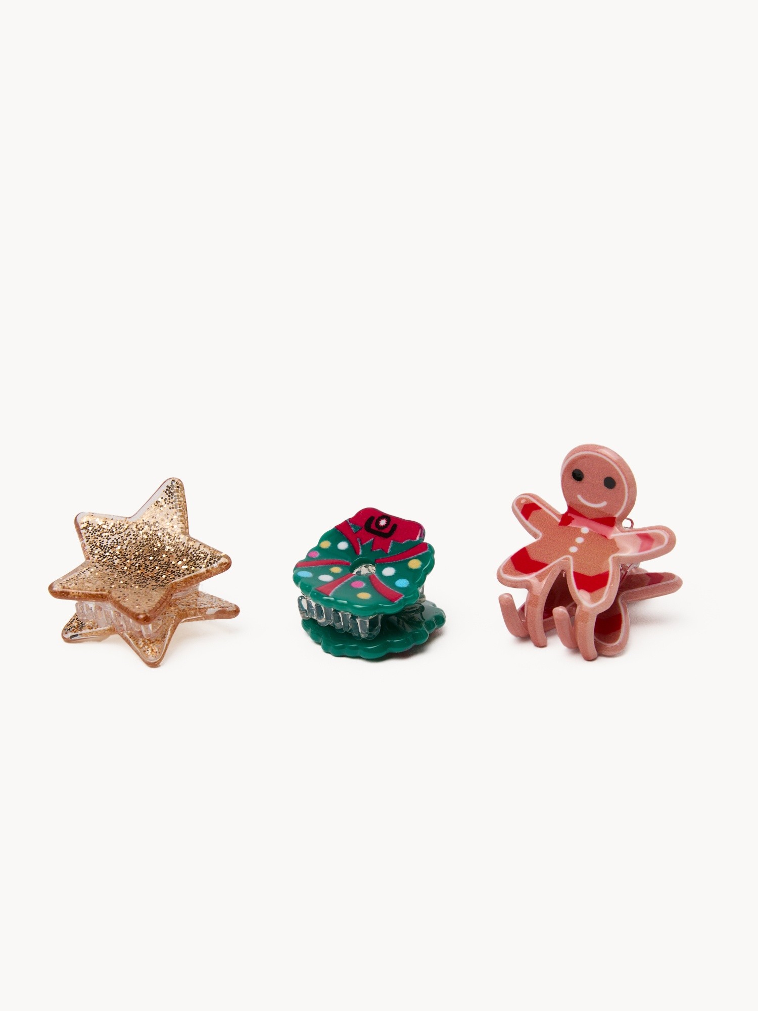 Set of 3 Christmas hair clips, Multicolor, large image number 0
