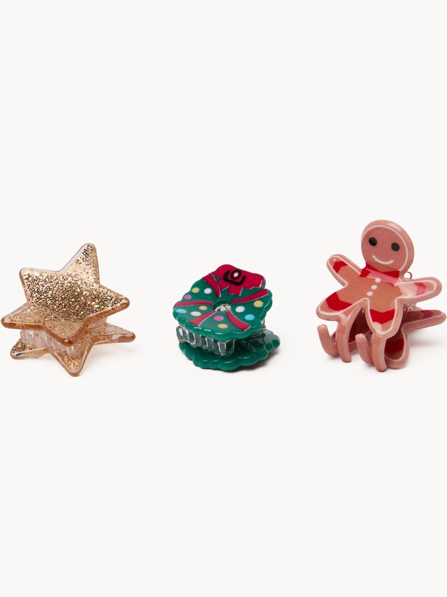 Set of 3 Christmas hair clips