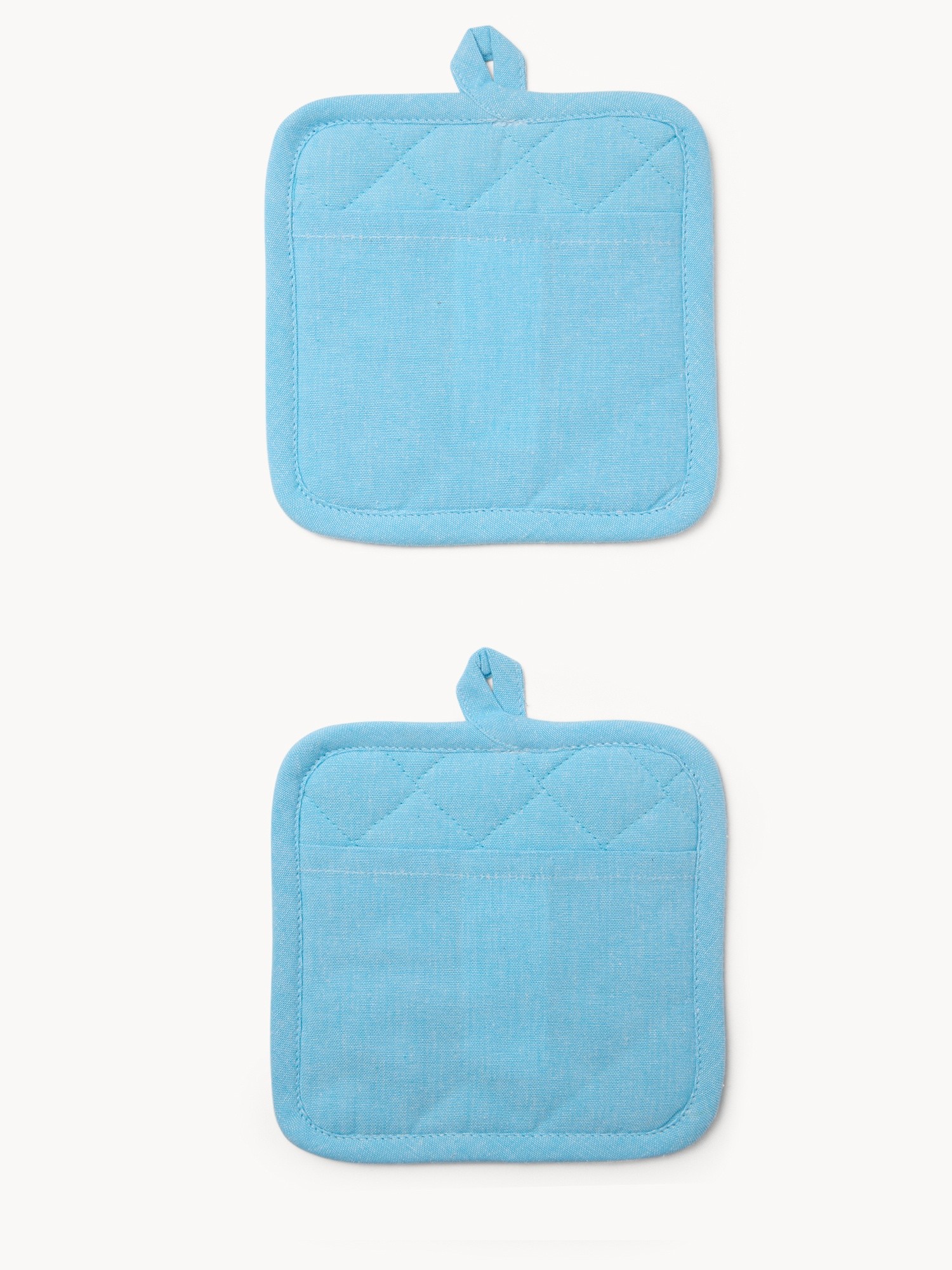 Set of 2 Chambray Cotton Pot Holders - Introductory Price, Light Blue, large image number 0