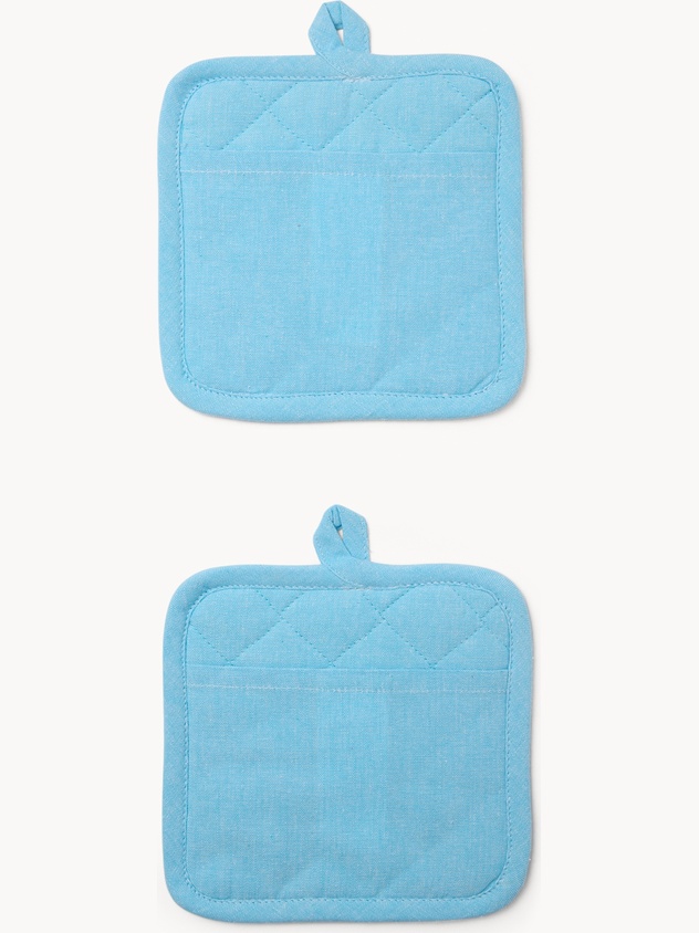 Set of 2 Chambray Cotton Pot Holders - Introductory Price
