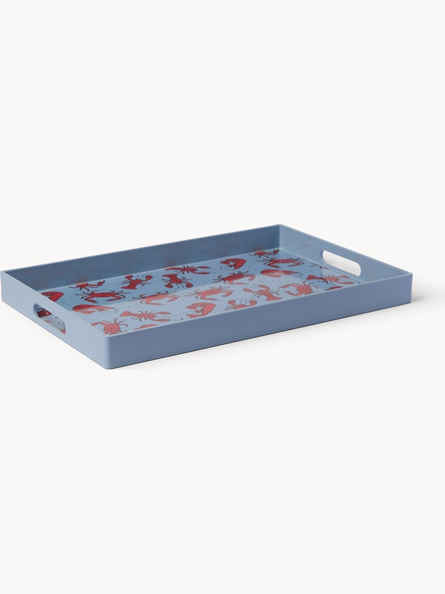 Plastic tray with lobster motif