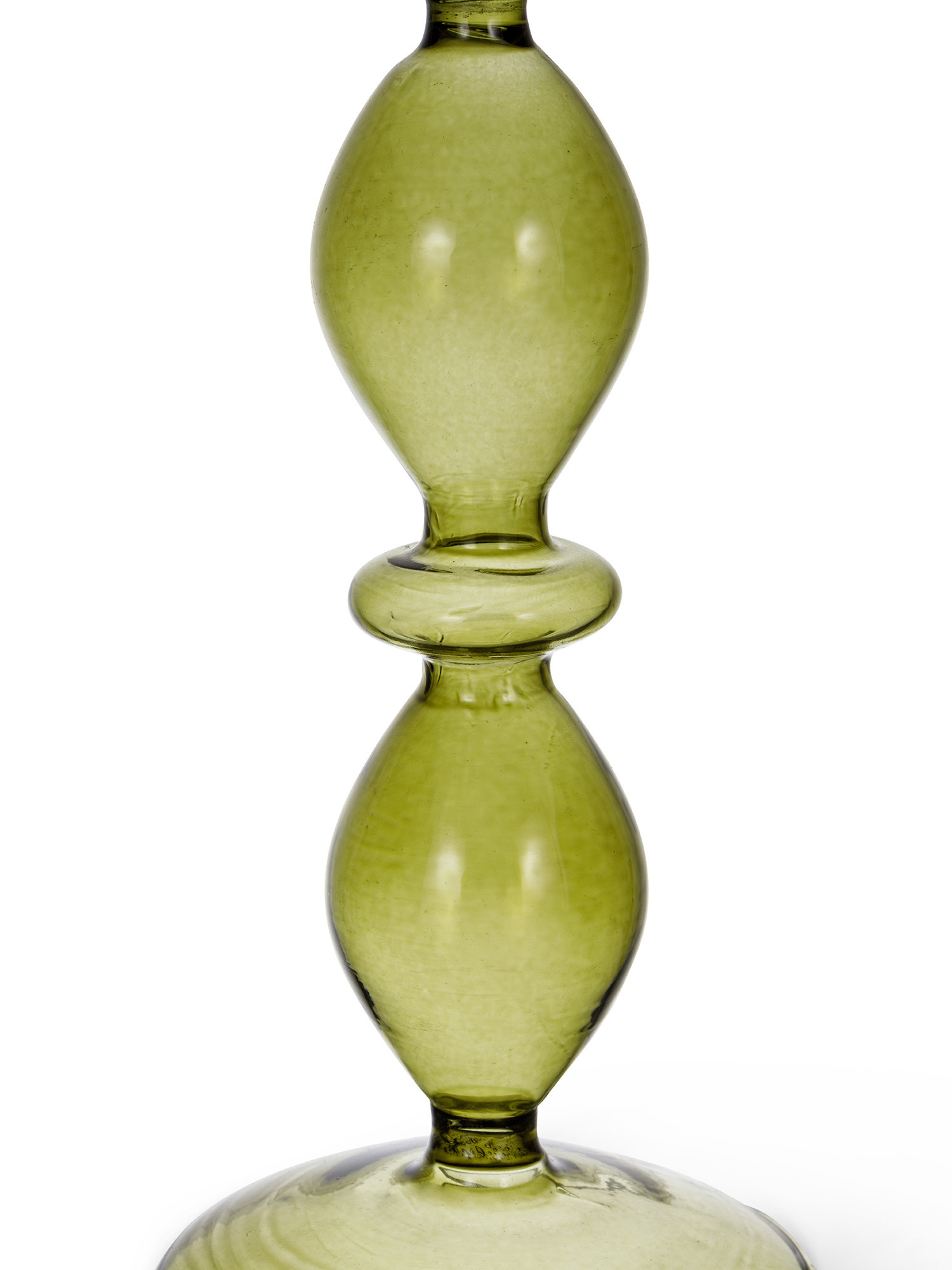Glass candlestick, Green, large image number 1