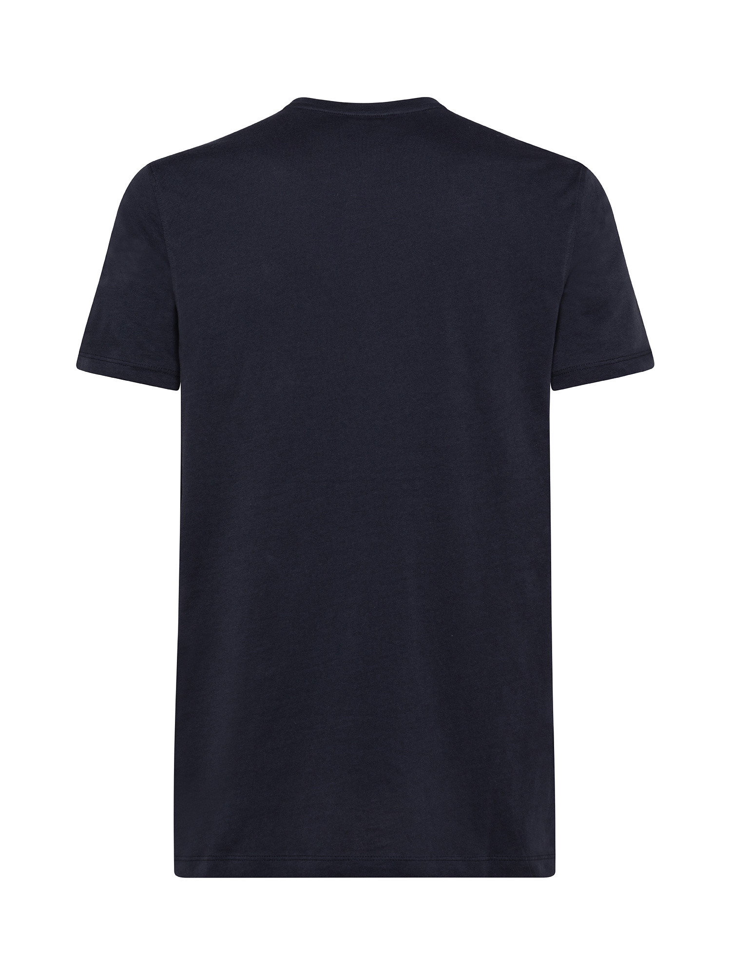 T-shirt girocollo cotone supima tinta unita, Blu, large