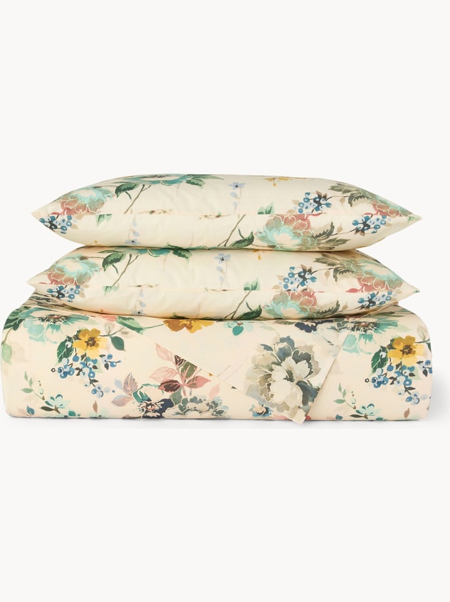 Pure cotton duvet cover set with a floral pattern - Discounted Price