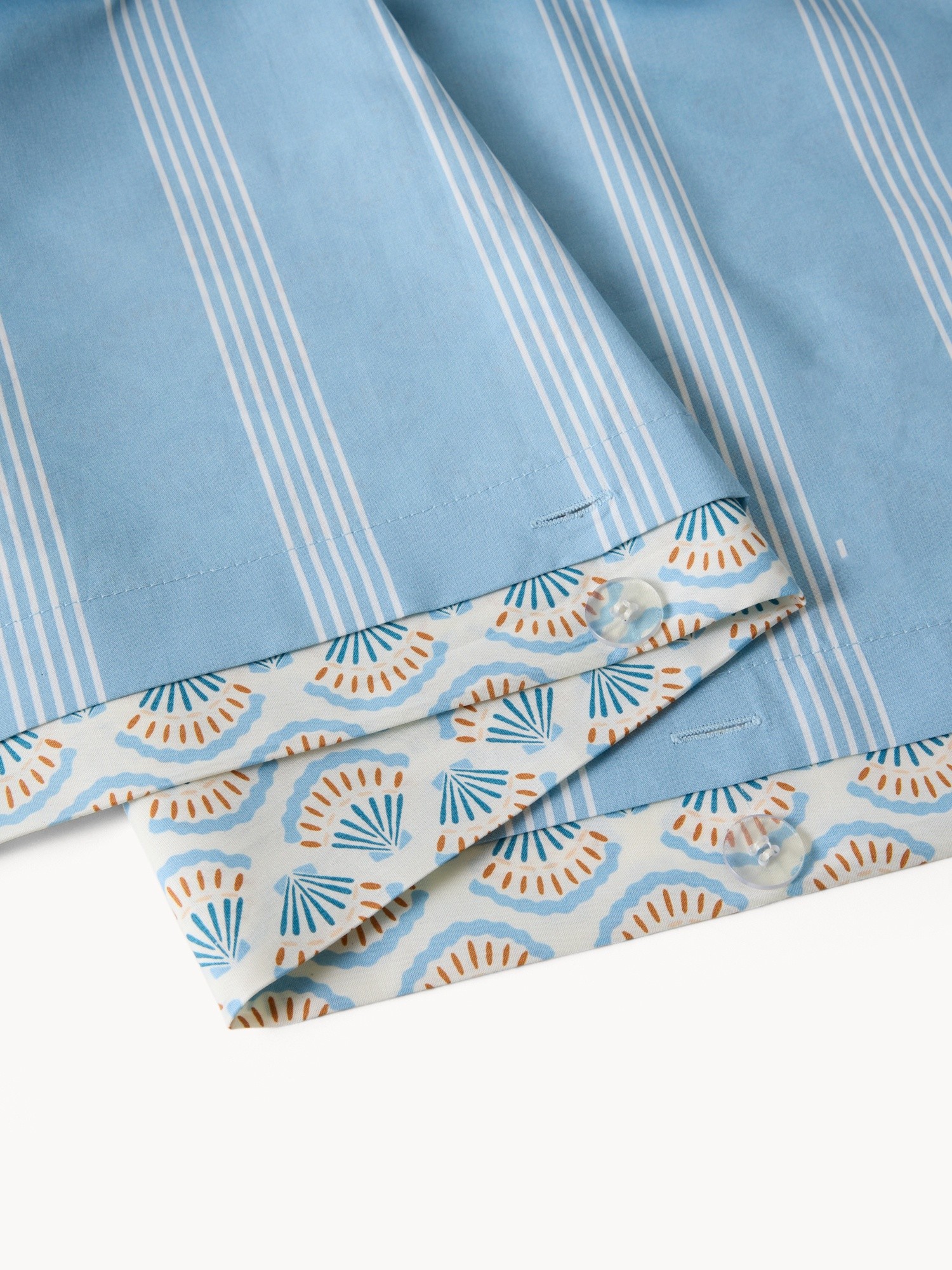 Printed Cotton Percale Duvet Cover Set - Introductory Price, Light Blue, large image number 1