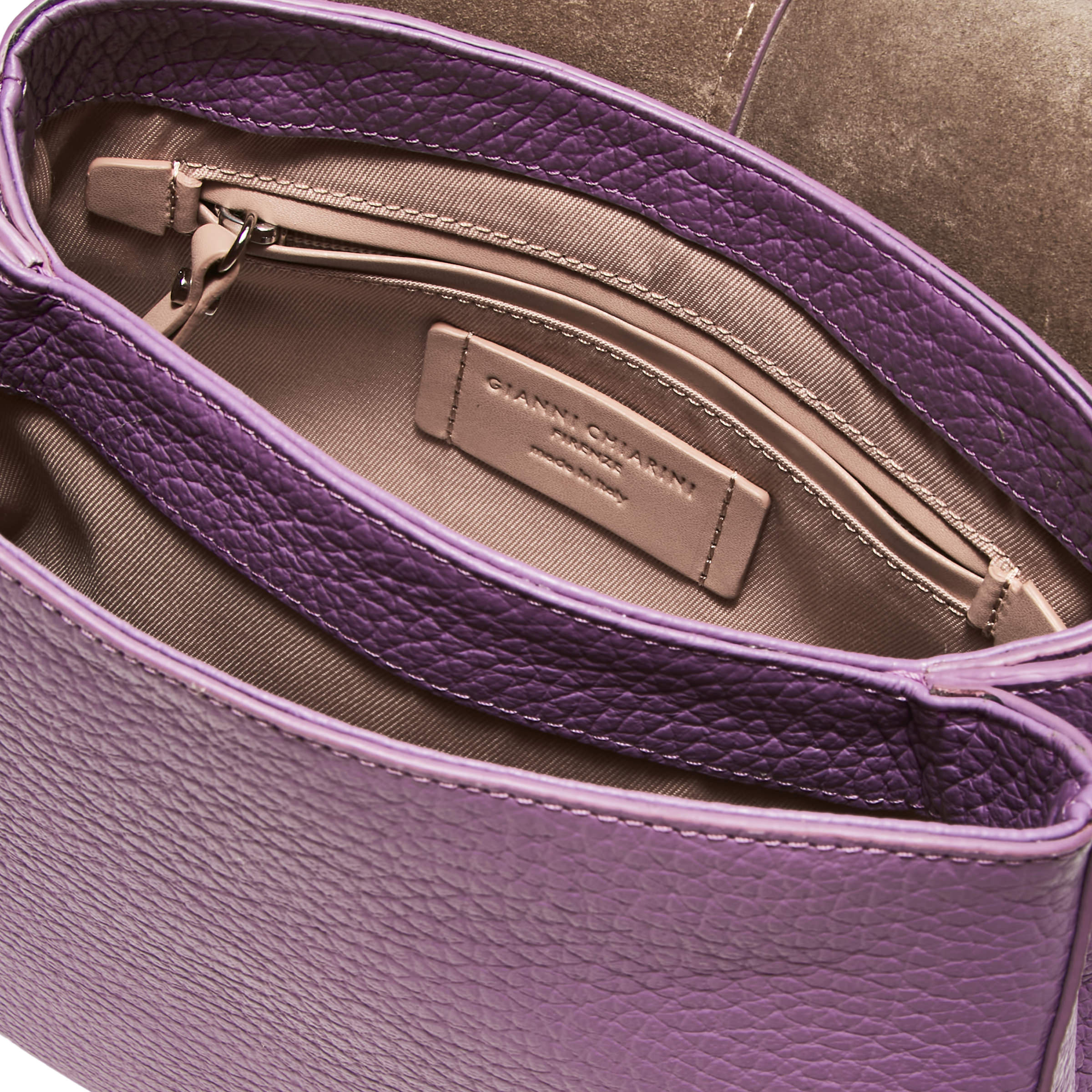 Gianni Chiarini - Helena Round bag in leather, Purple Wisteria, large image number 4