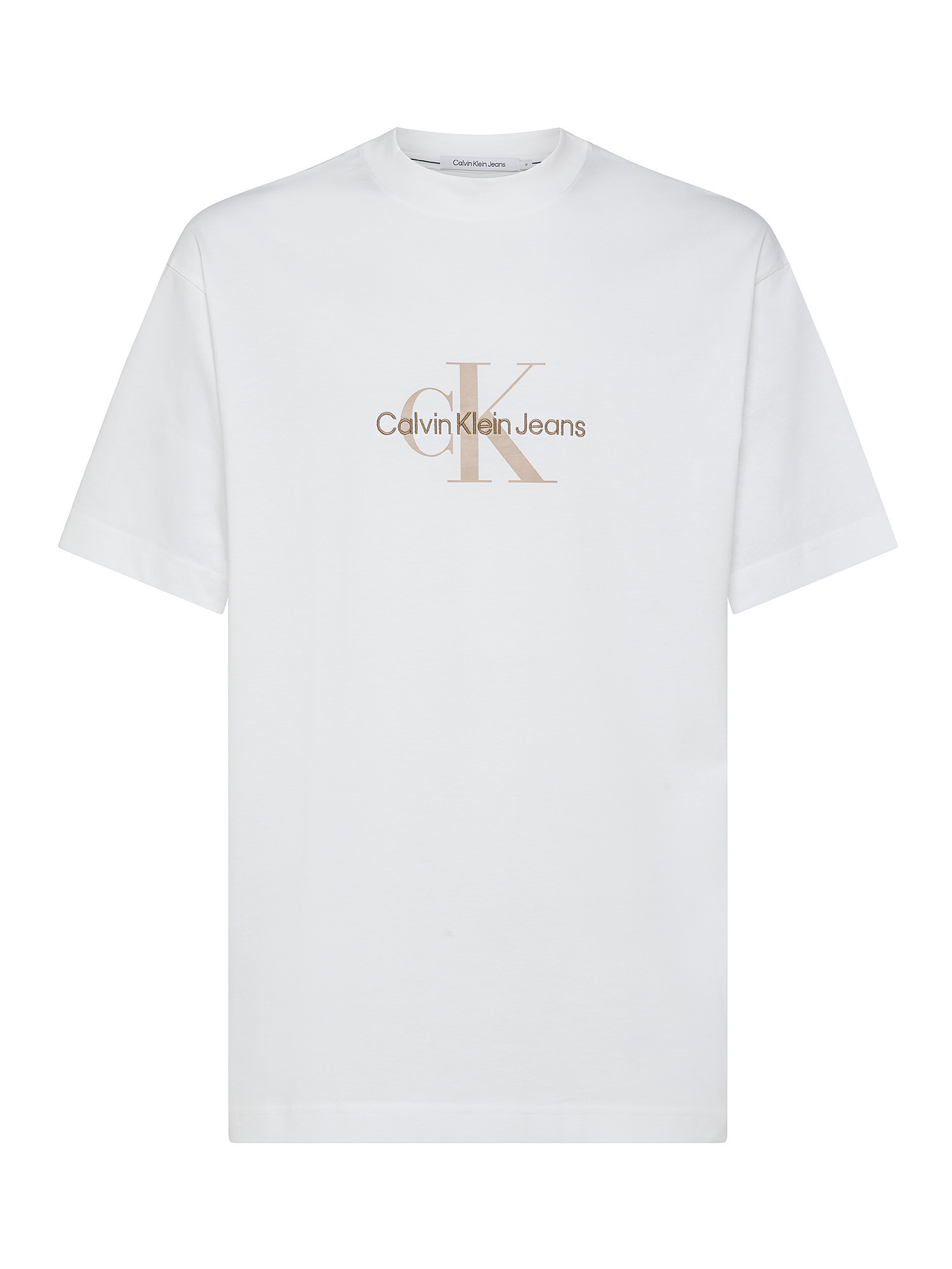 Calvin Klein Jeans - Oversized cotton T-shirt with logo, White, large image number 0